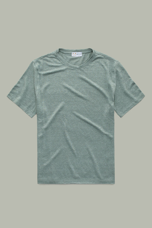 Short Sleeve Linen Crew Neck Tee-Shirt Mare