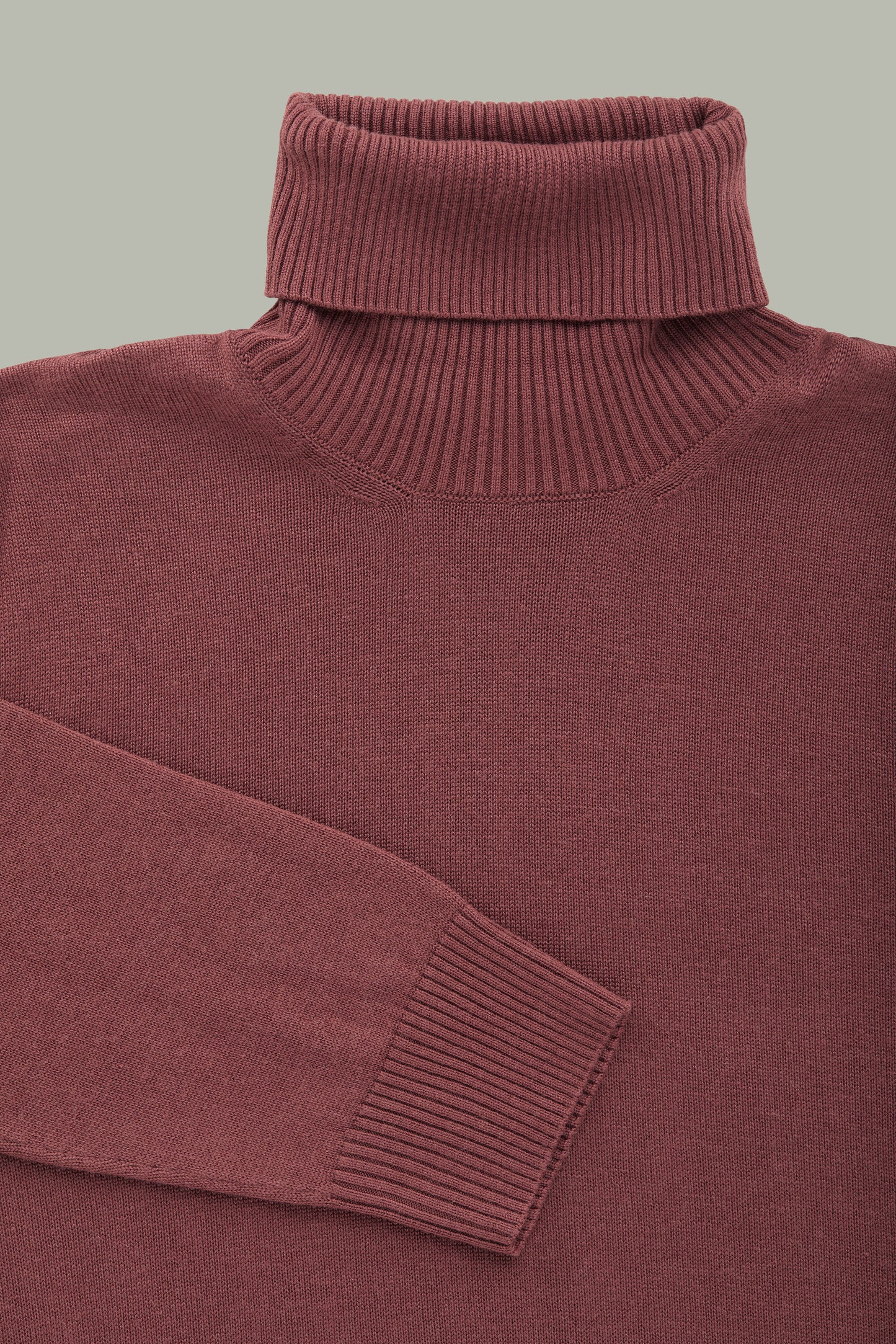 Long Sleeve Crew Turtleneck Bamboo Cashmere Sweater Plum