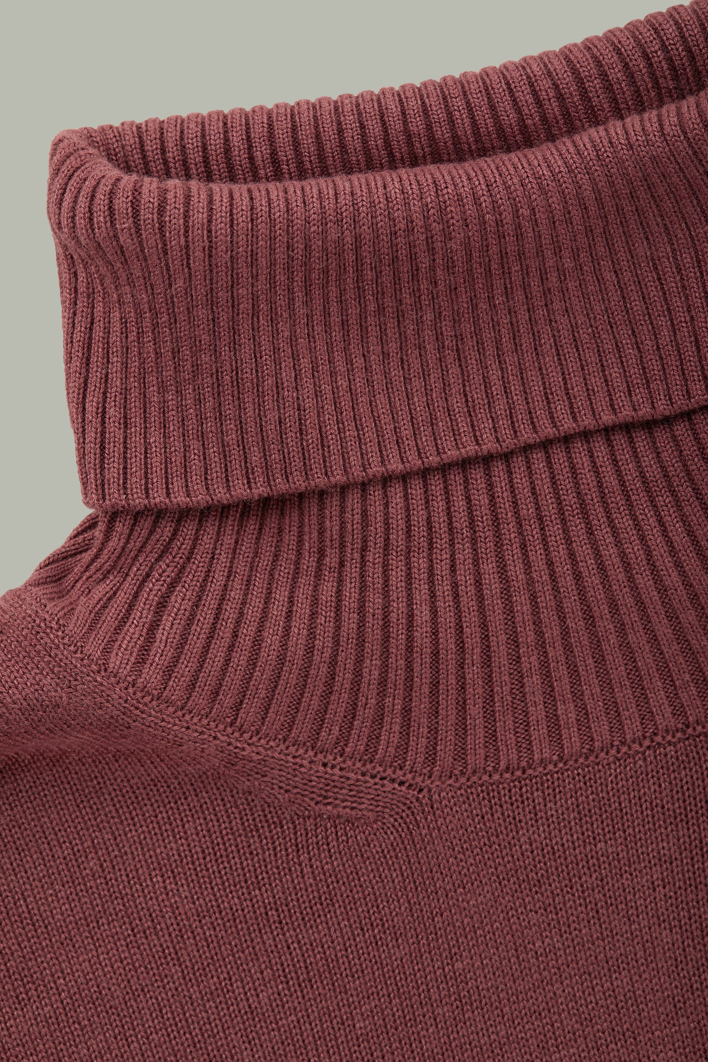 Long Sleeve Crew Turtleneck Bamboo Cashmere Sweater Plum