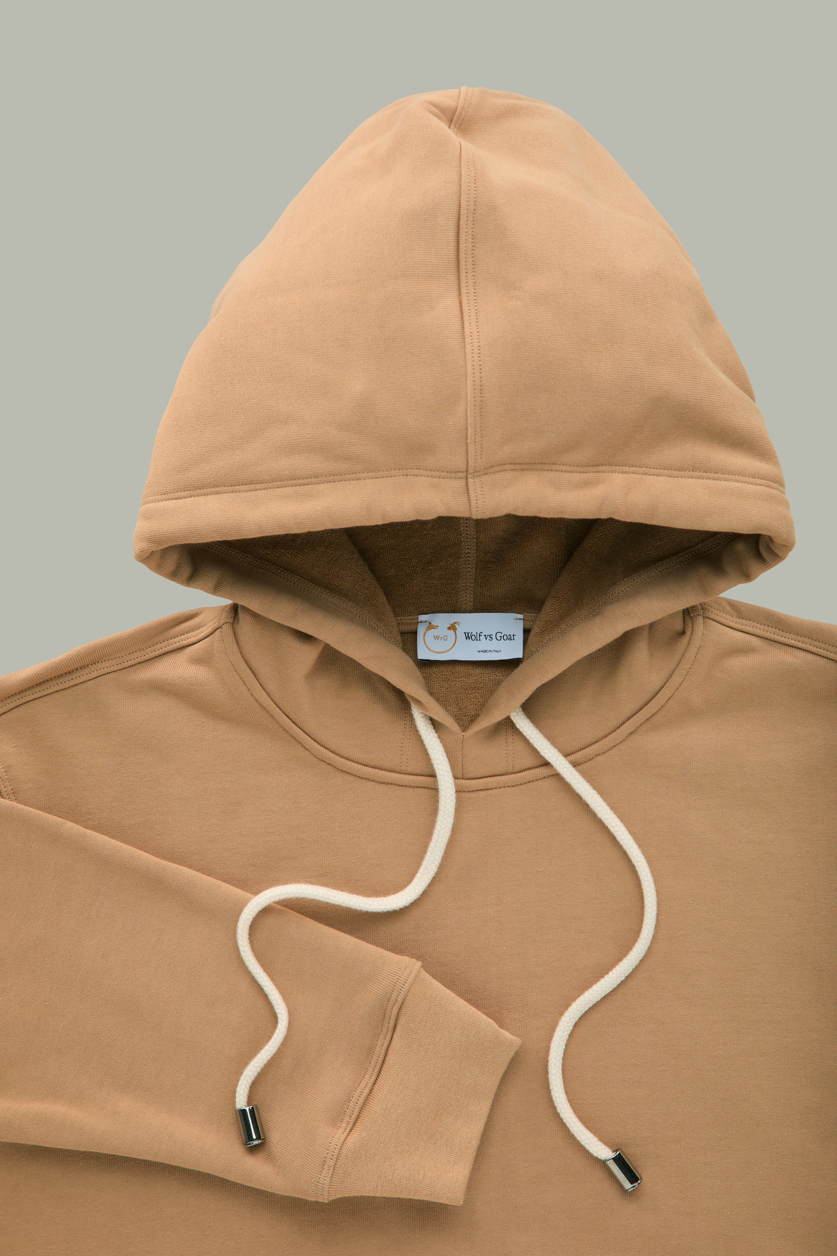 Wolf vs Goat Caramel Cotton Cashmere Hoodie: Shop Today