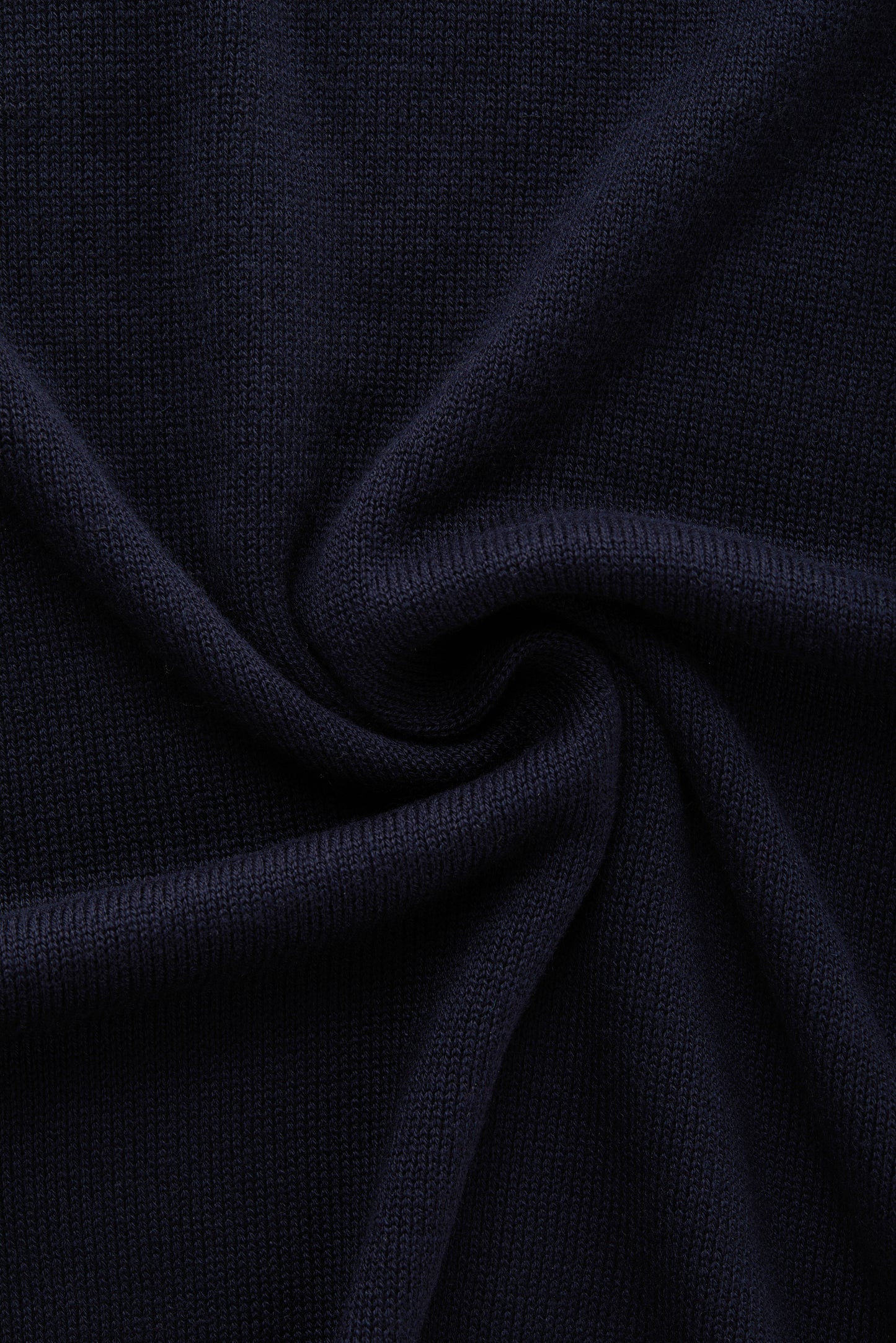 Long Sleeve Bamboo Cotton Cashmere Blend Knitted Polo Navy