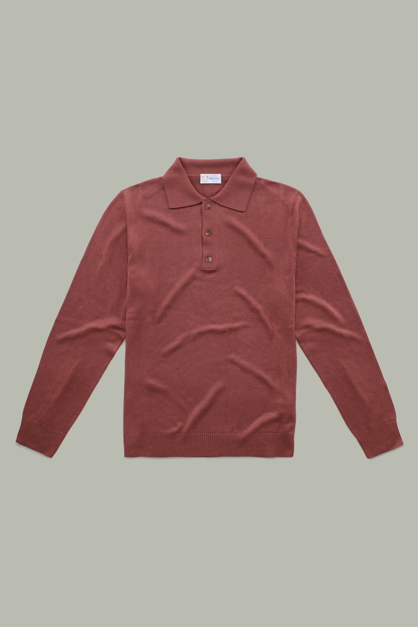 Long Sleeve Bamboo Cashmere Blend Knitted Polo Plum