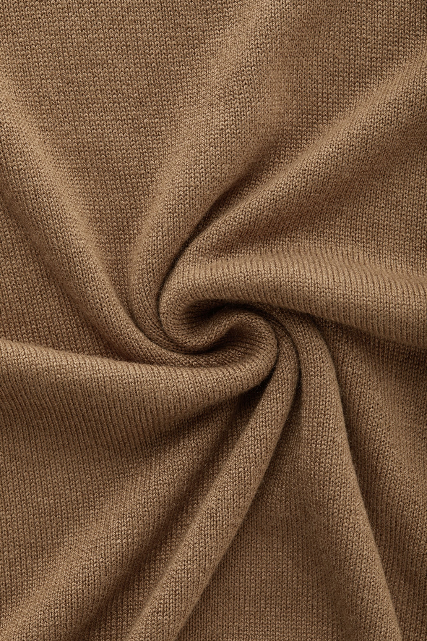 Long Sleeve Bamboo Cashmere Blend Knitted Polo Camel