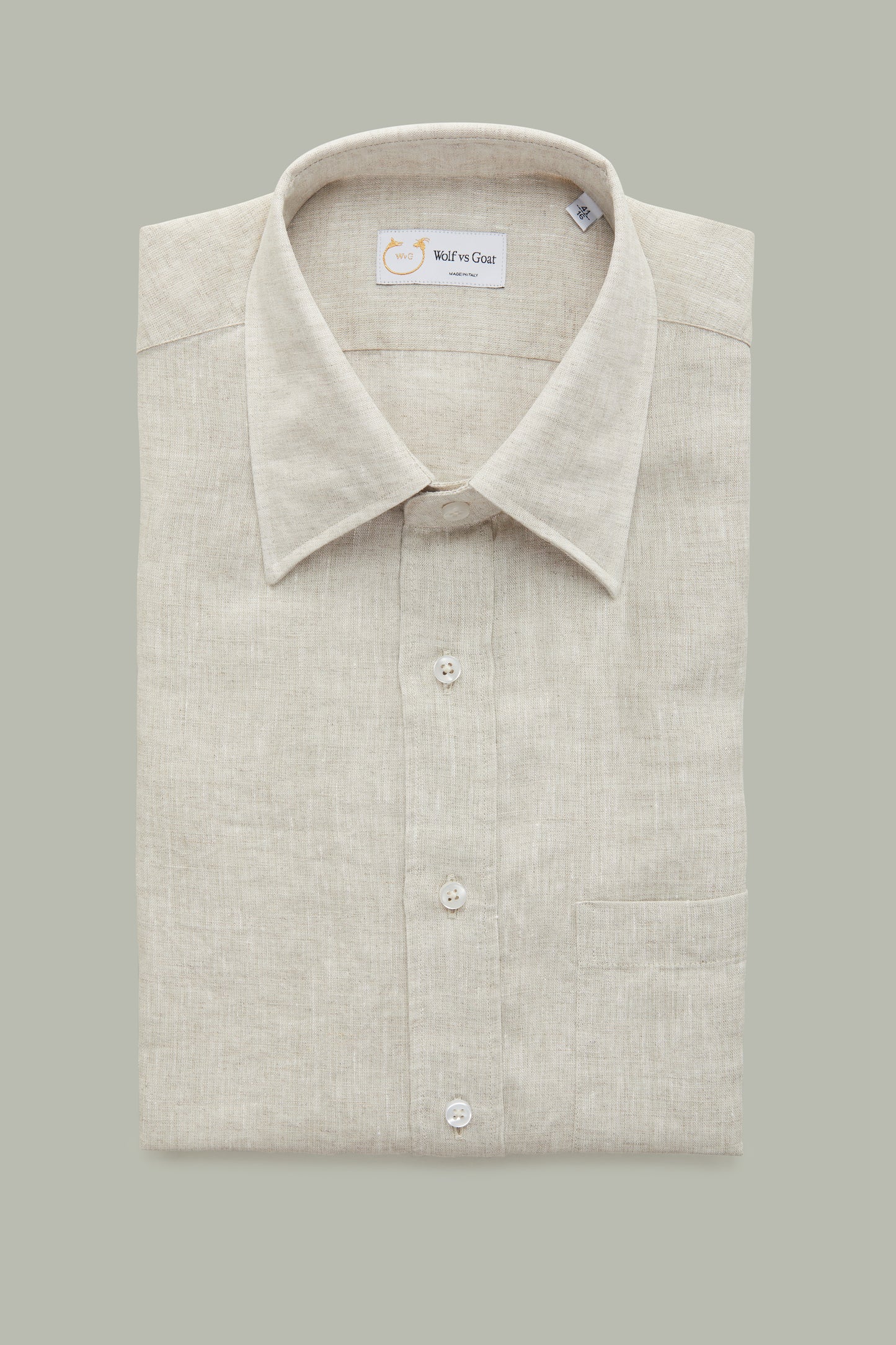 Linen Short Sleeve Regular Button Up Sand