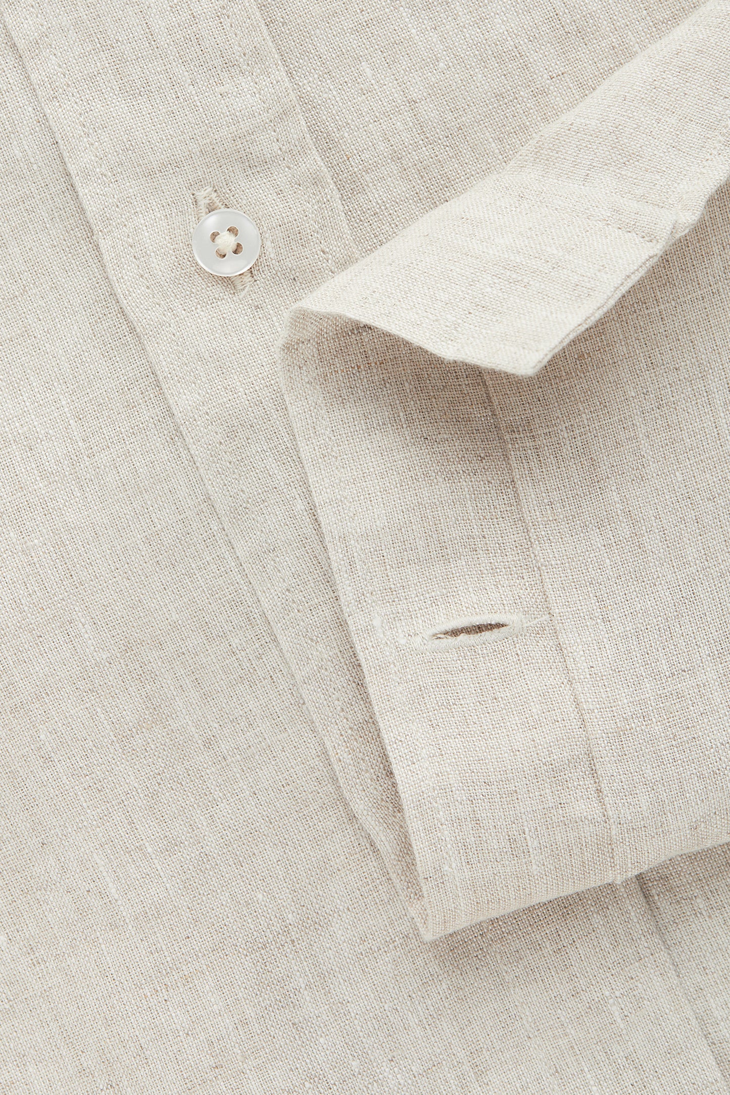 Linen Short Sleeve Regular Button Up Sand