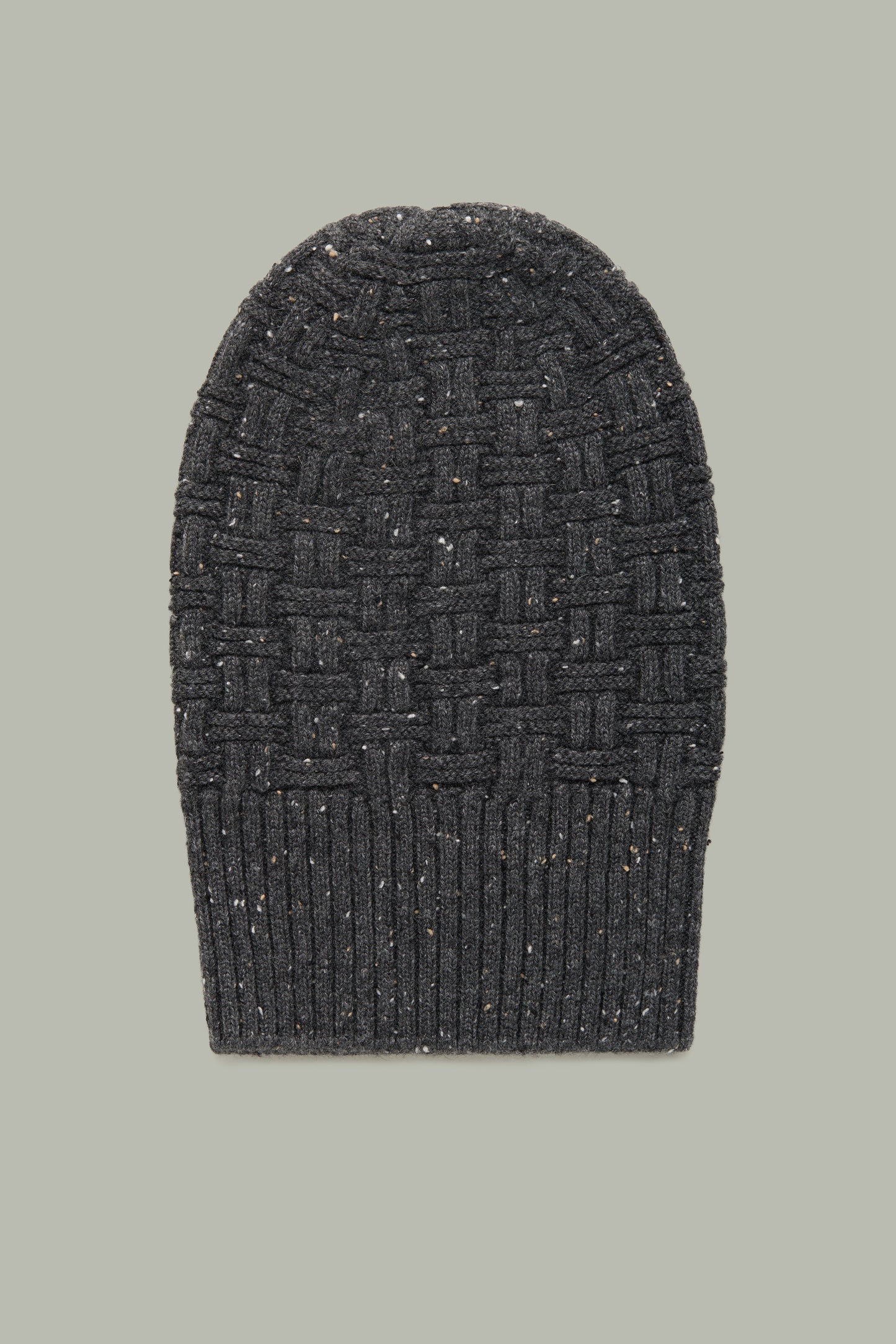 Basketweave Cashmere Marled Dark Gray Donegal