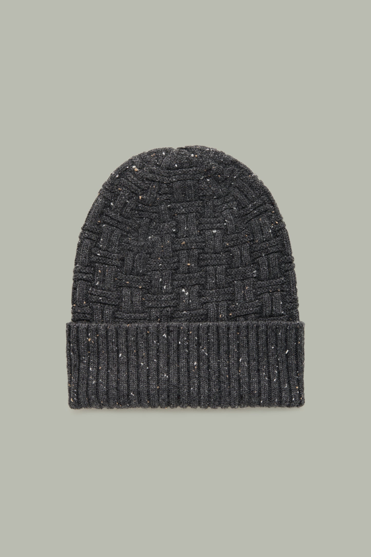 Basketweave Cashmere Marled Dark Gray Donegal