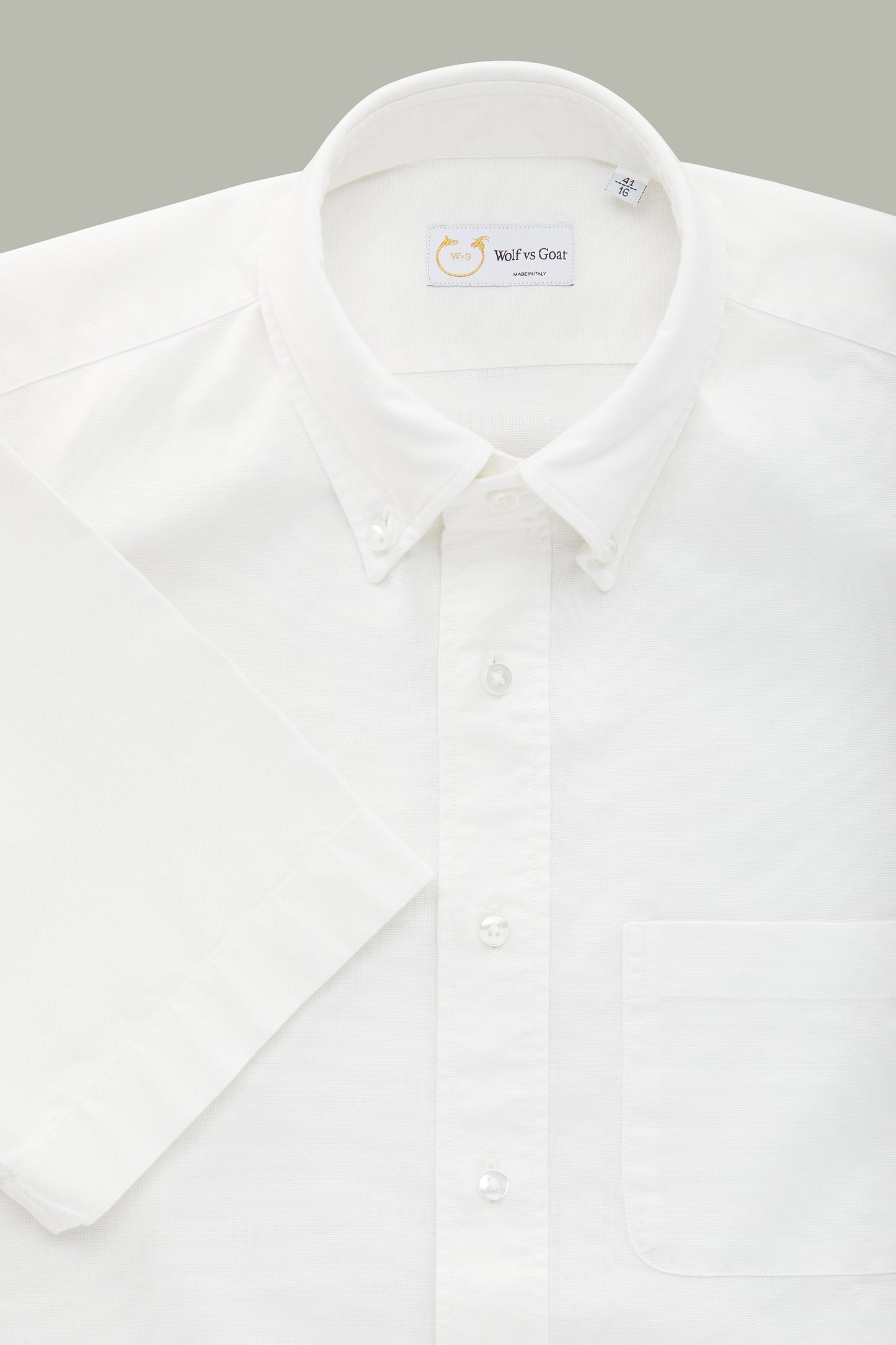 Garment Dyed Oxford White Onyx Short Sleeve Slim