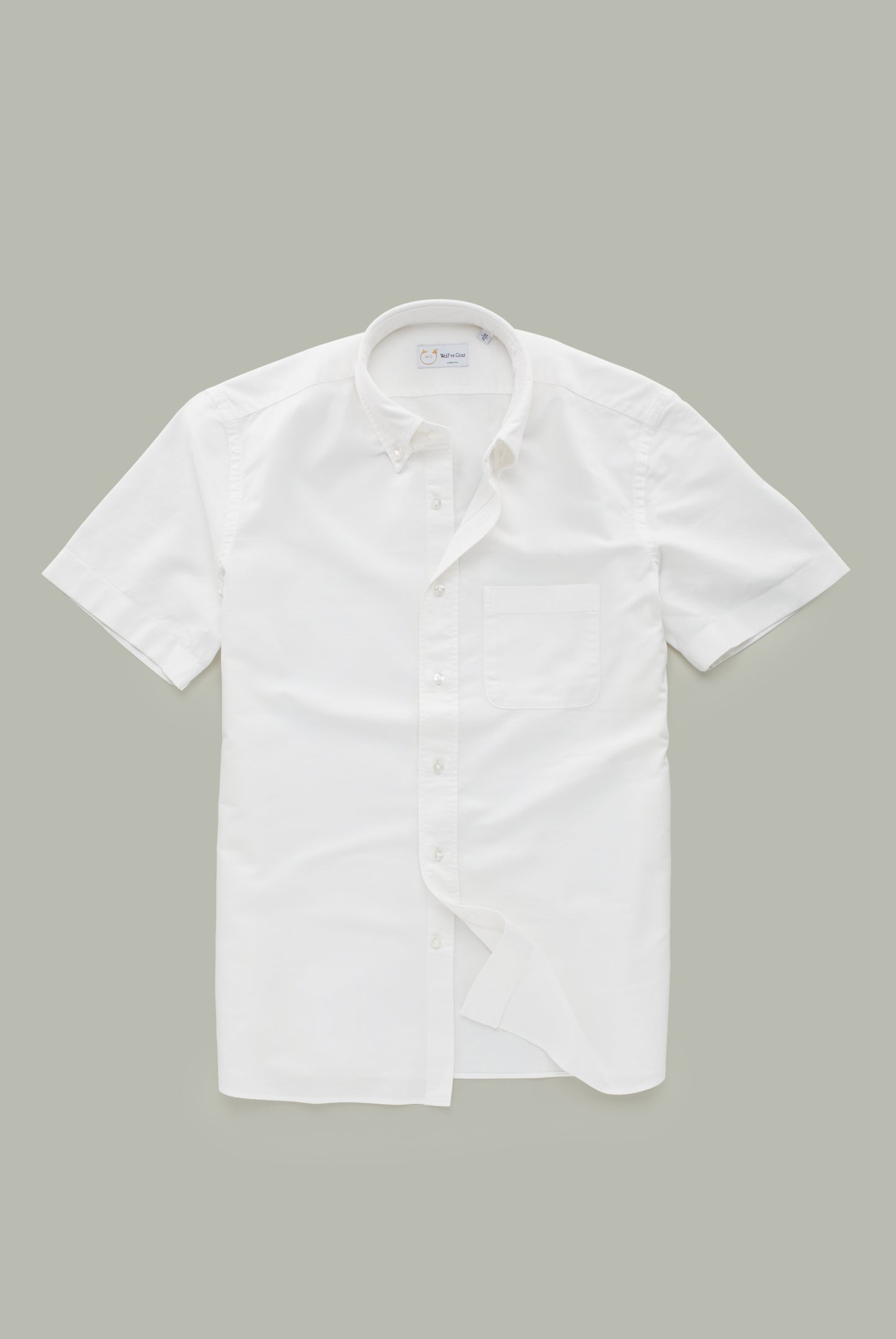 Garment Dyed Oxford White Onyx Short Sleeve Slim