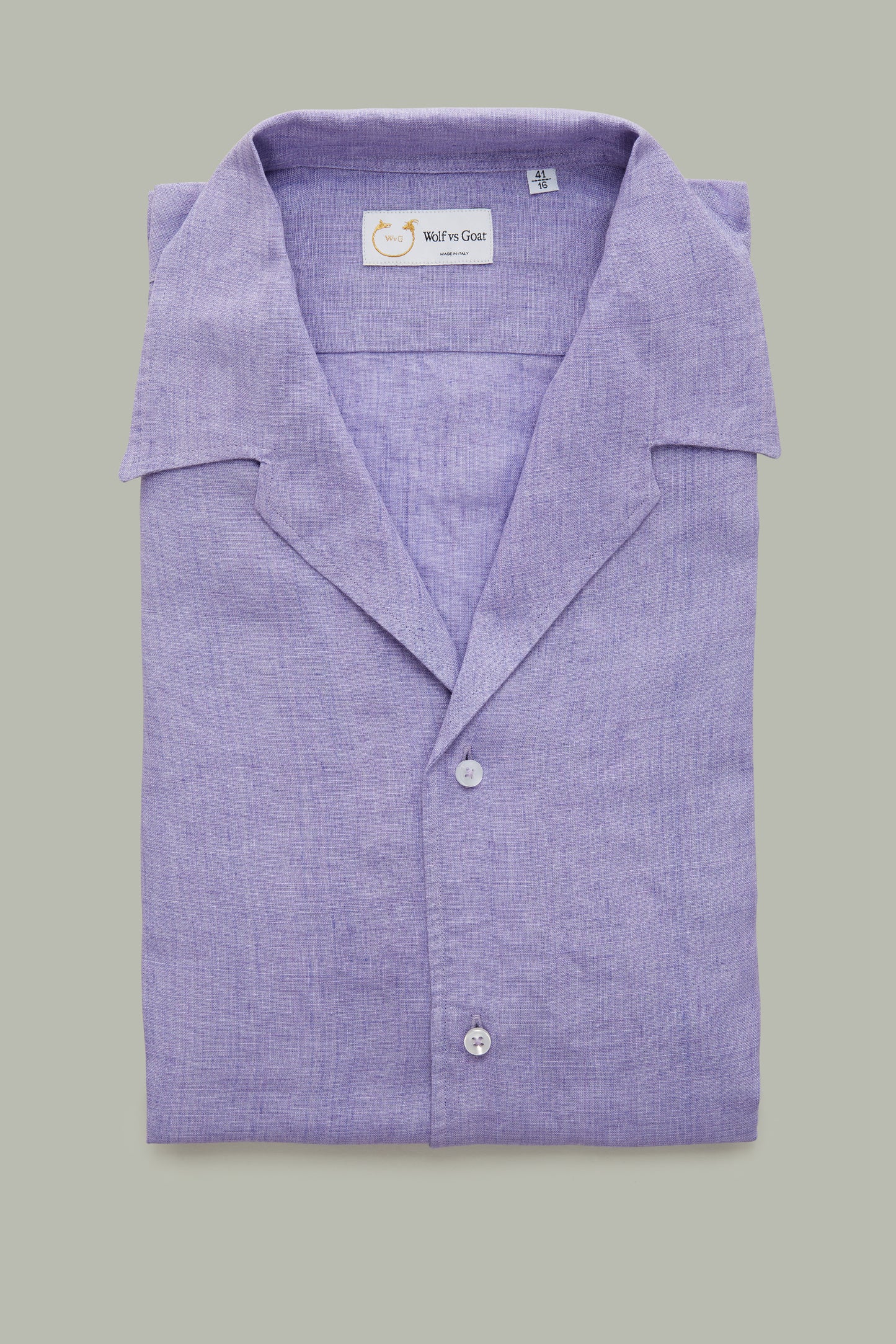 Linen Bowling Shirt Purple