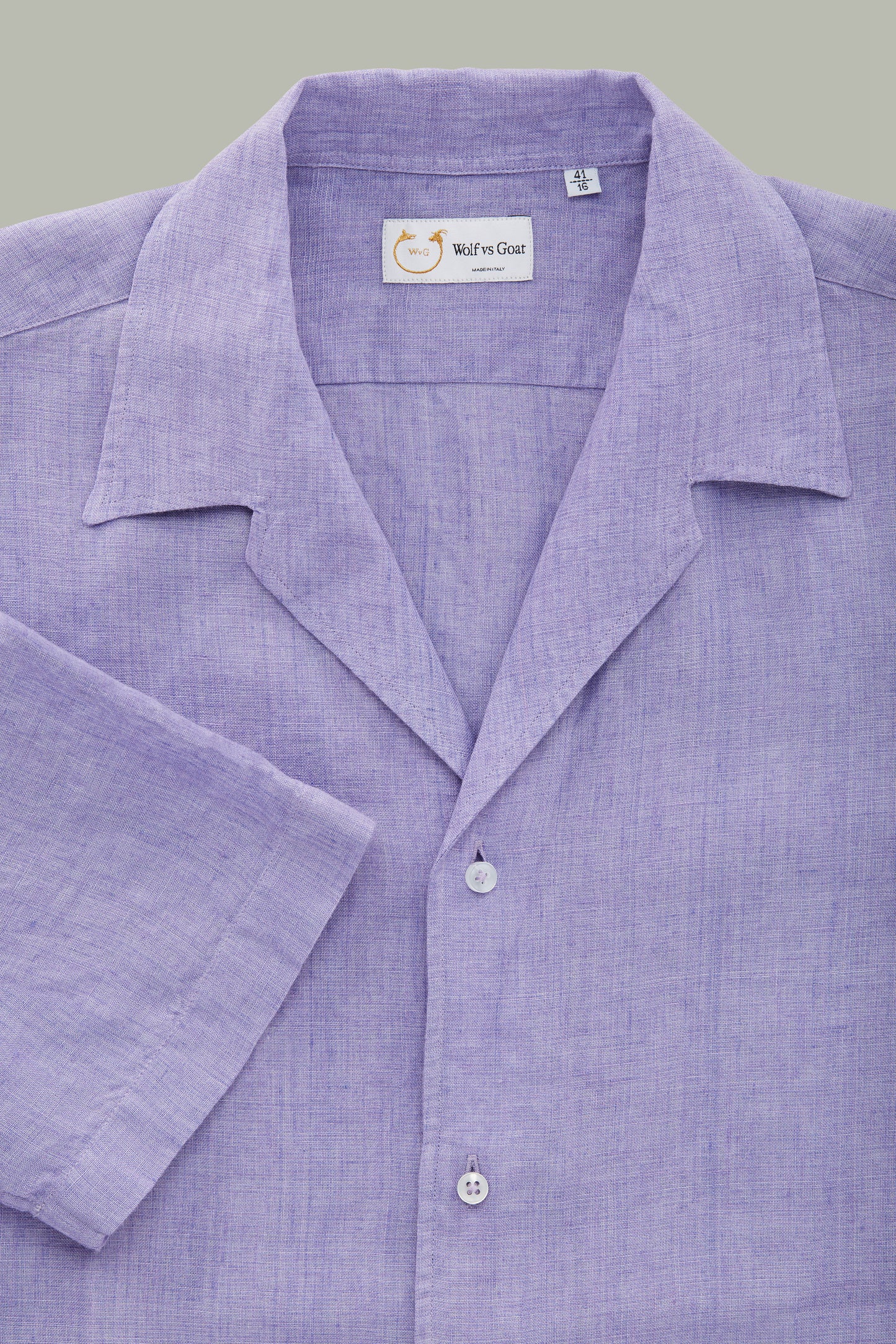 Linen Bowling Shirt Purple