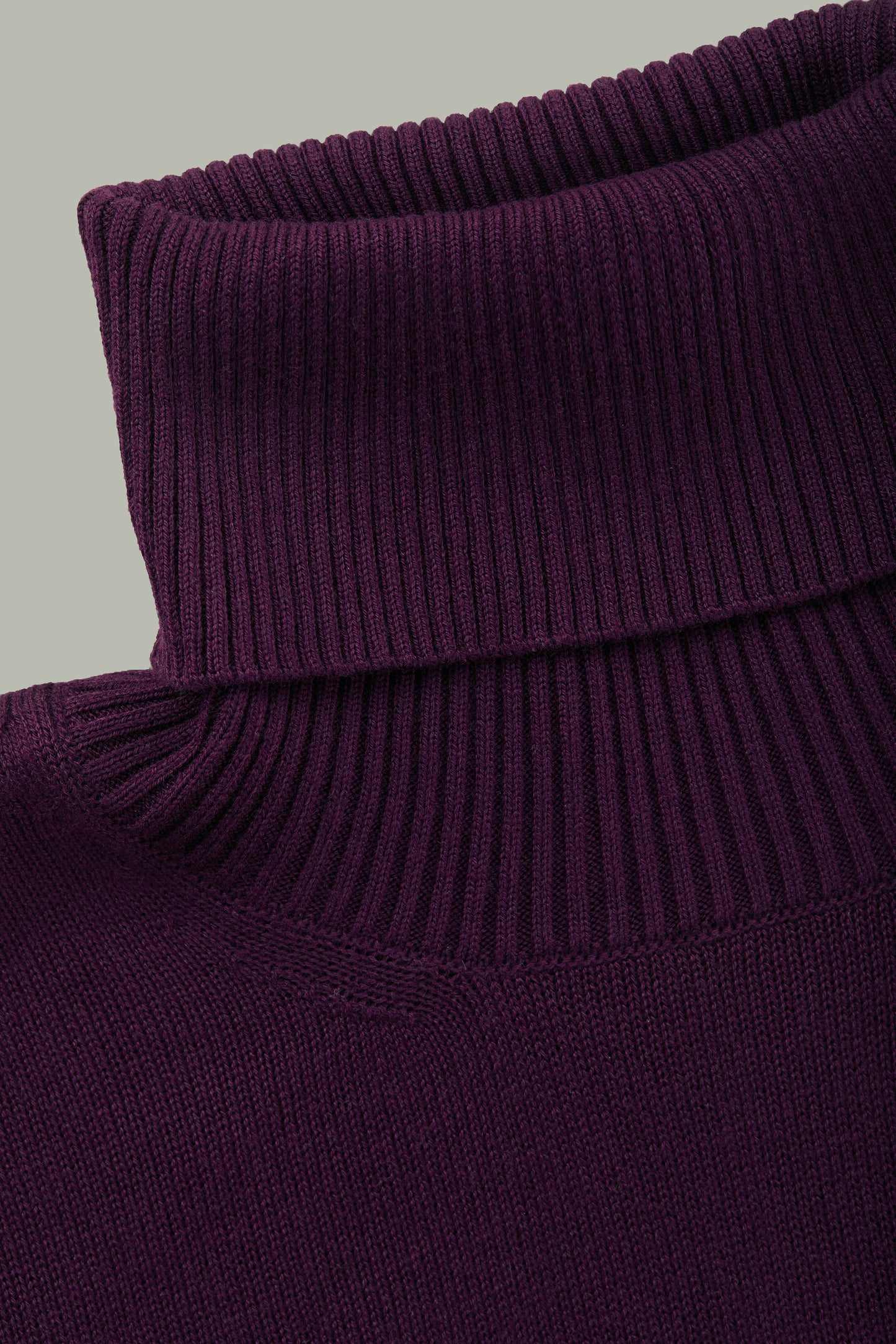 Long Sleeve Turtleneck Bamboo Cotton Cashmere Blend Knitted Sweater Purple