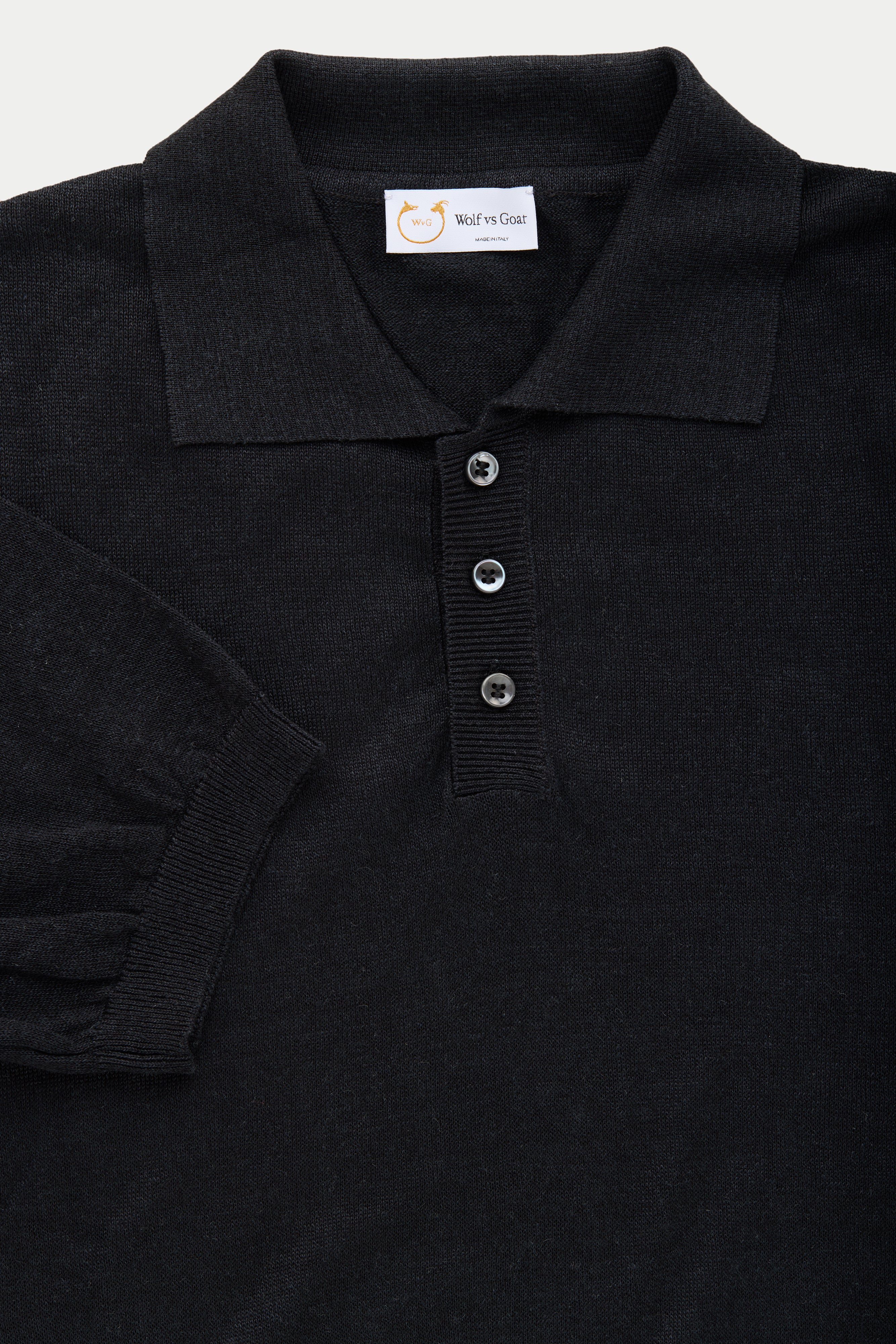 ASCLO BLACK Angora-like V-neck Cardigan 「ASCLO」Black Angora Polo