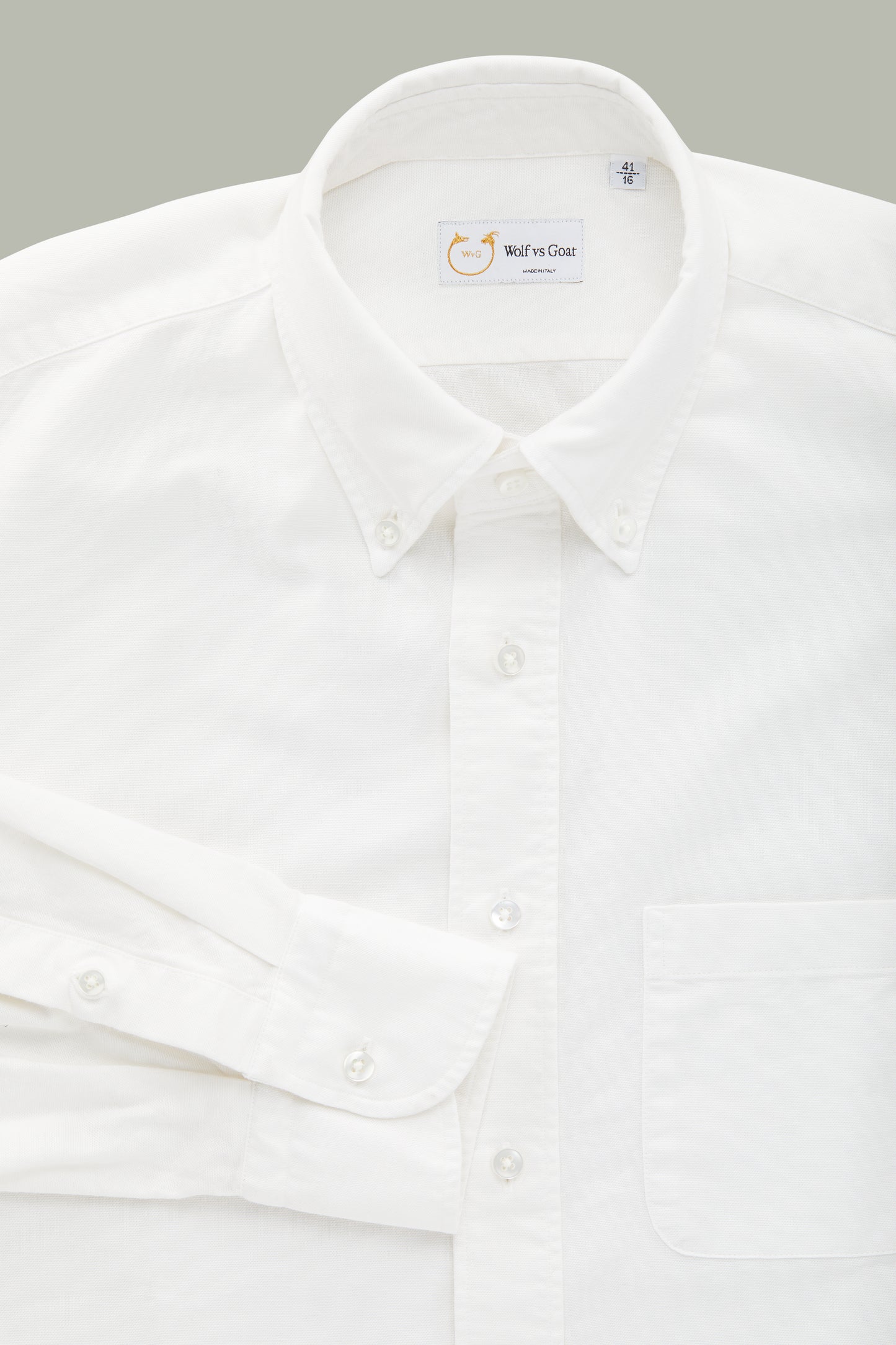 Garment Dyed Oxford White Onyx Long Sleeve Slim Before-Dinner