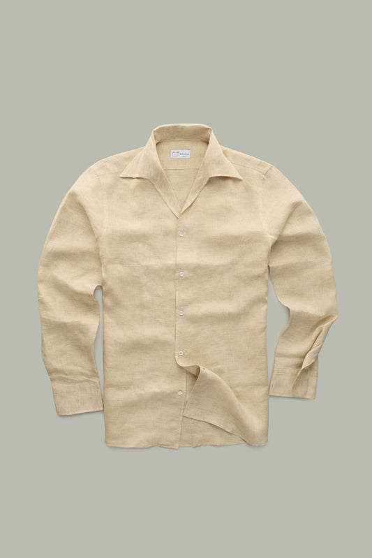 Capri Long Sleeve Linen Shirt Khaki