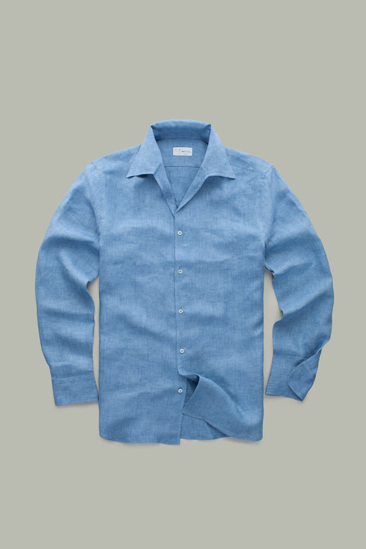 Capri Long Sleeve Linen Shirt Oxford Blue
