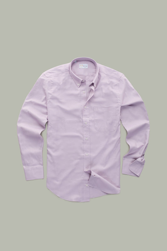 Garment Dyed Oxford Long Sleeve Slim Before-Dinner Lavender Frost