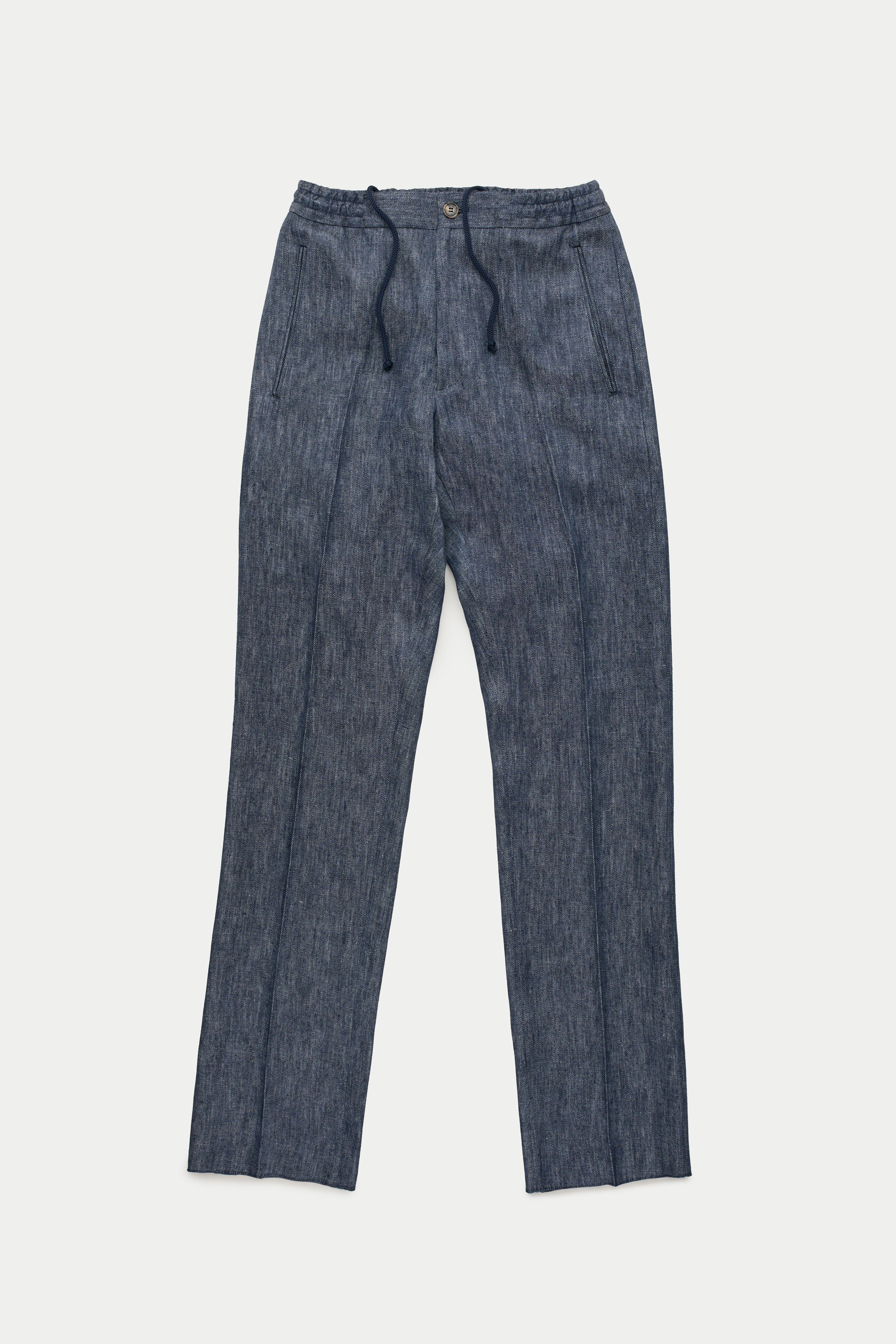 Linen Easy Pants Denim by Wolf vs Goat: Comfortable Style.