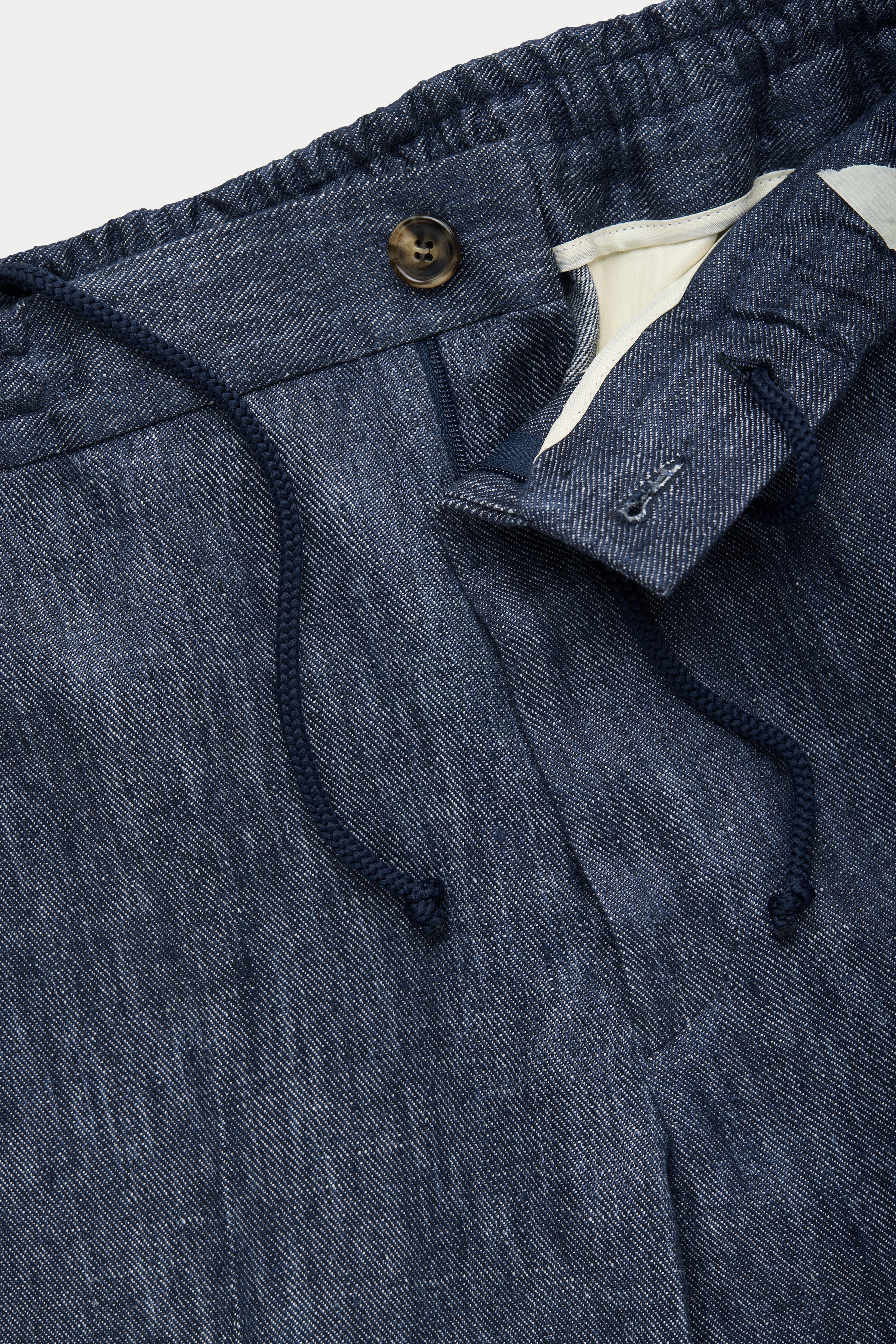 Linen Easy Pants Denim by Wolf vs Goat: Comfortable Style.