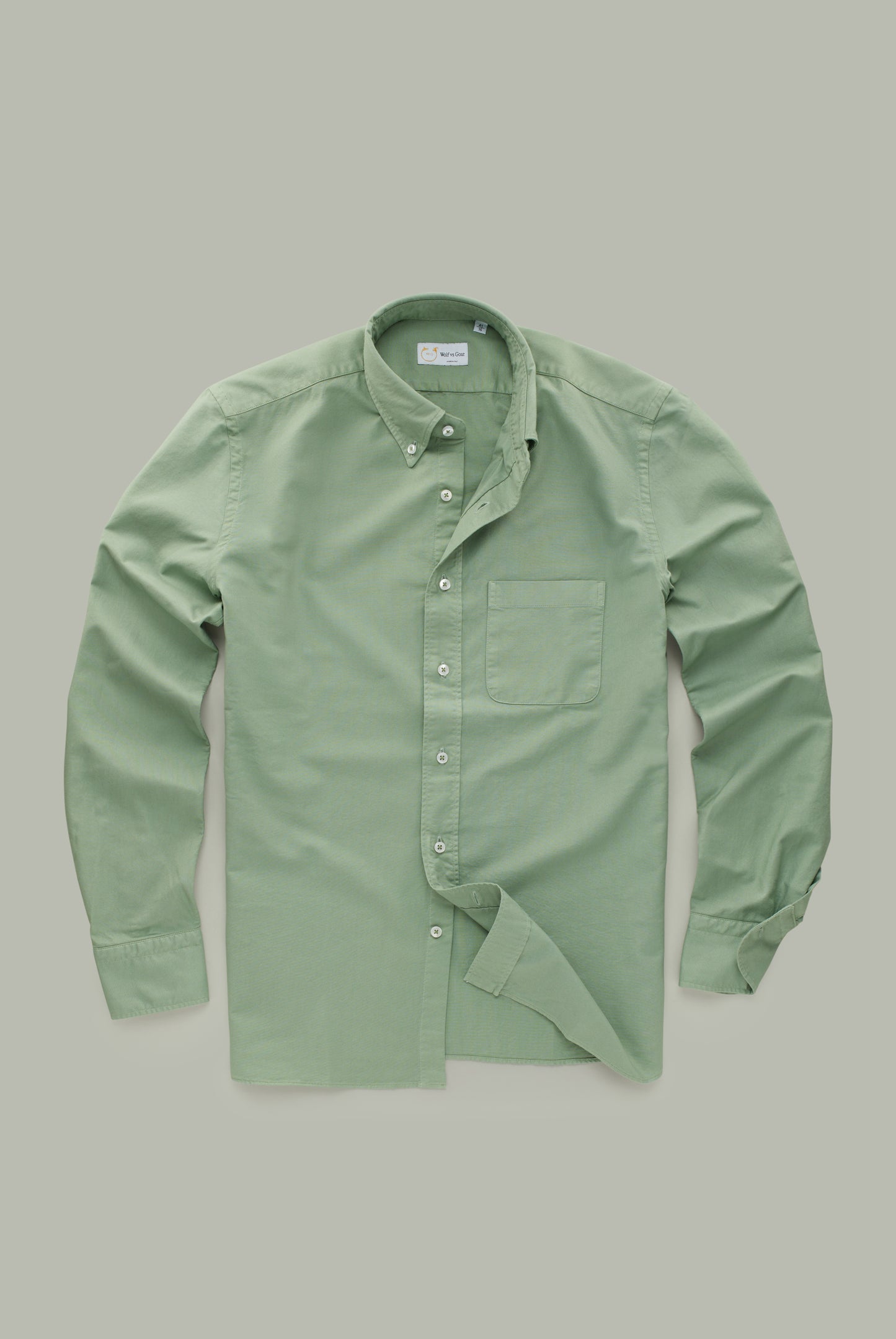 Garment Dyed Oxford Oil Green Long Sleeve Regular After-Dinner