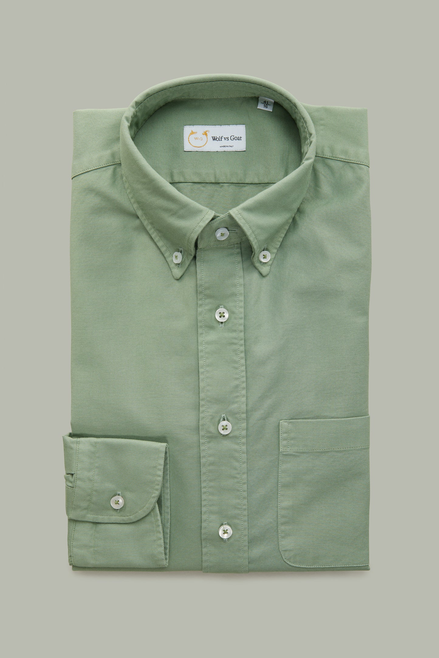 Garment Dyed Oxford Oil Green Long Sleeve Regular After-Dinner