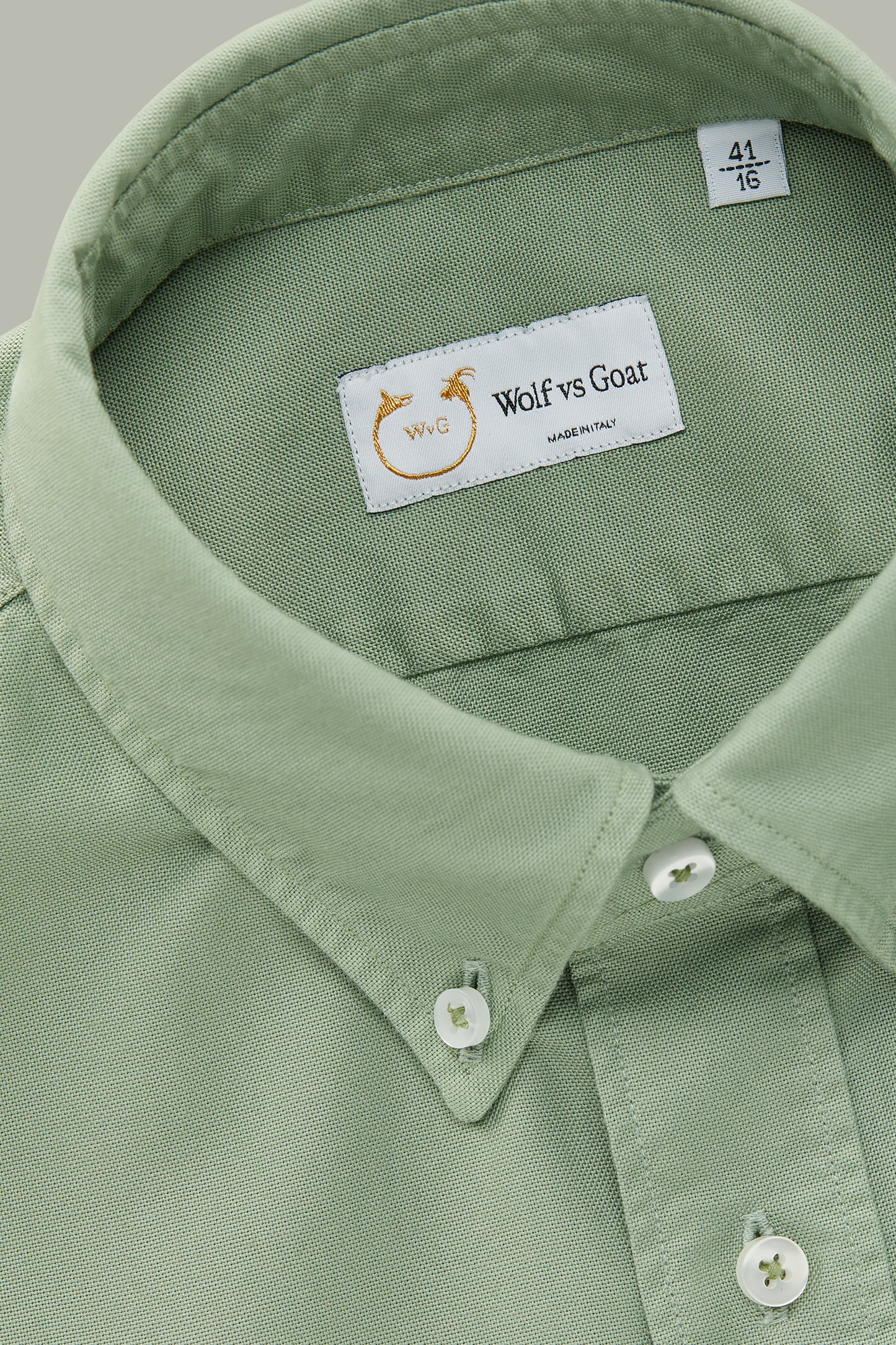 Garment Dyed Oxford Oil Green Long Sleeve Regular After-Dinner