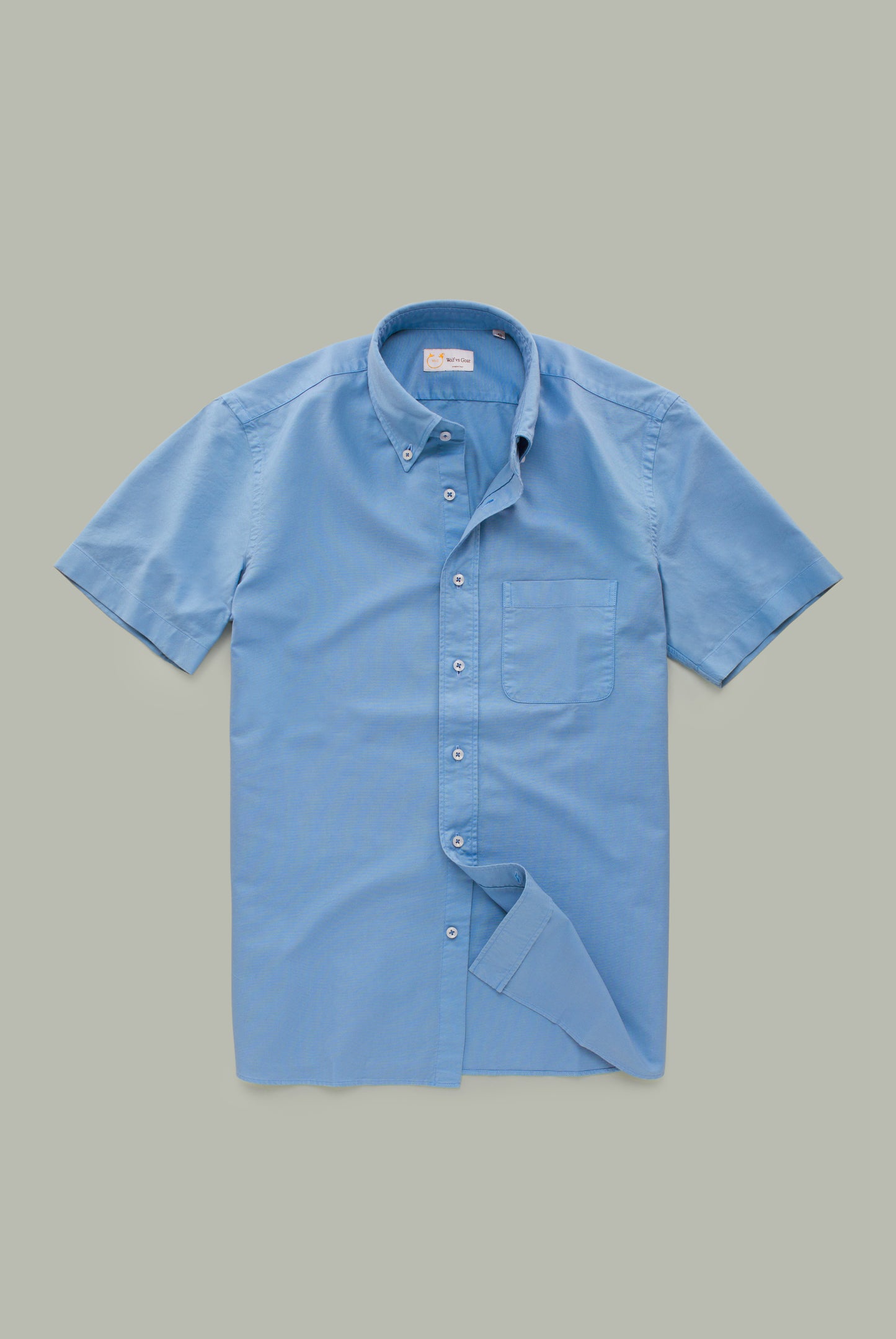 Garment Dyed Oxford Parisian Blue Short Sleeve Regular