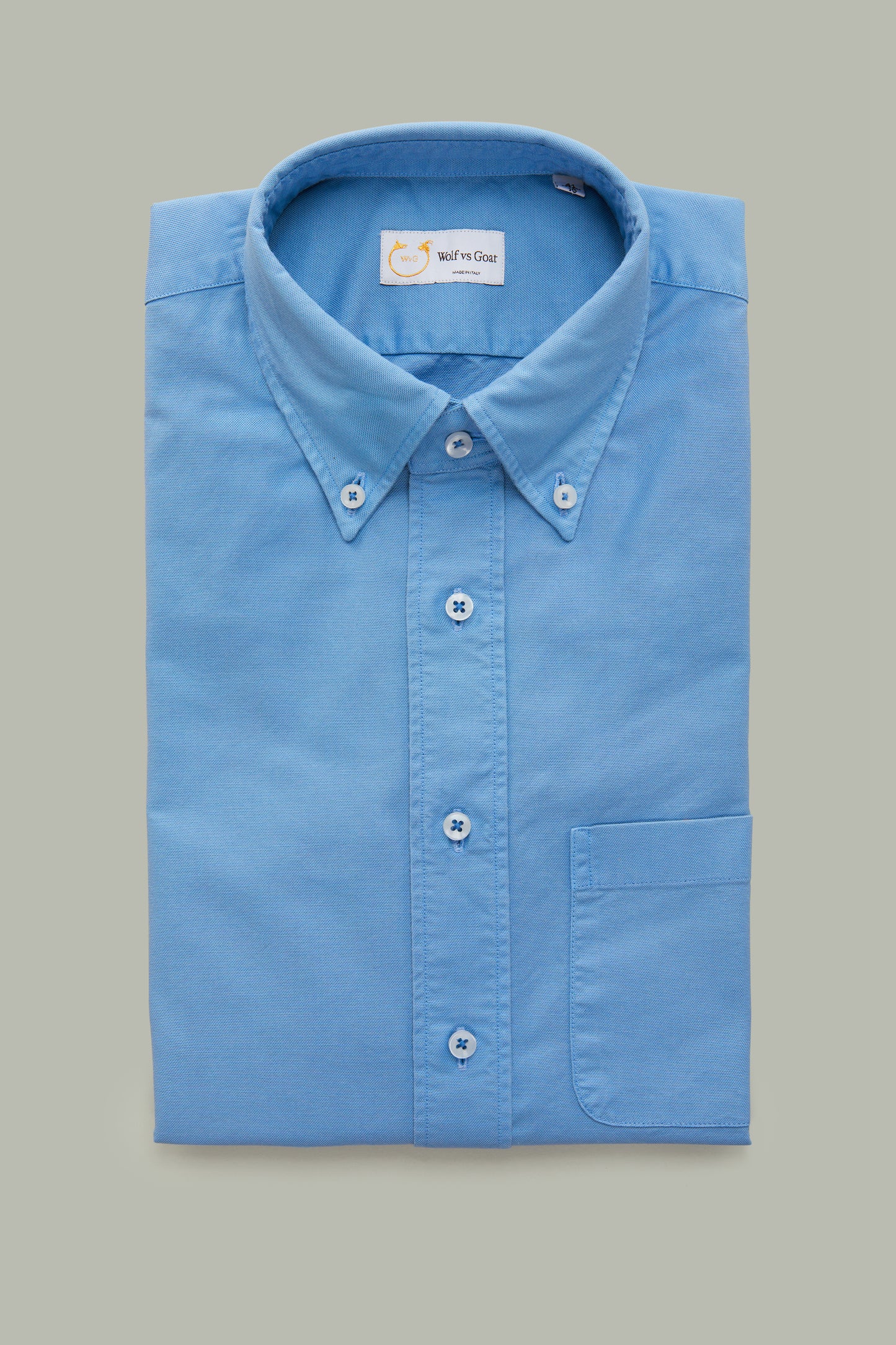 Garment Dyed Oxford Parisian Blue Short Sleeve Regular