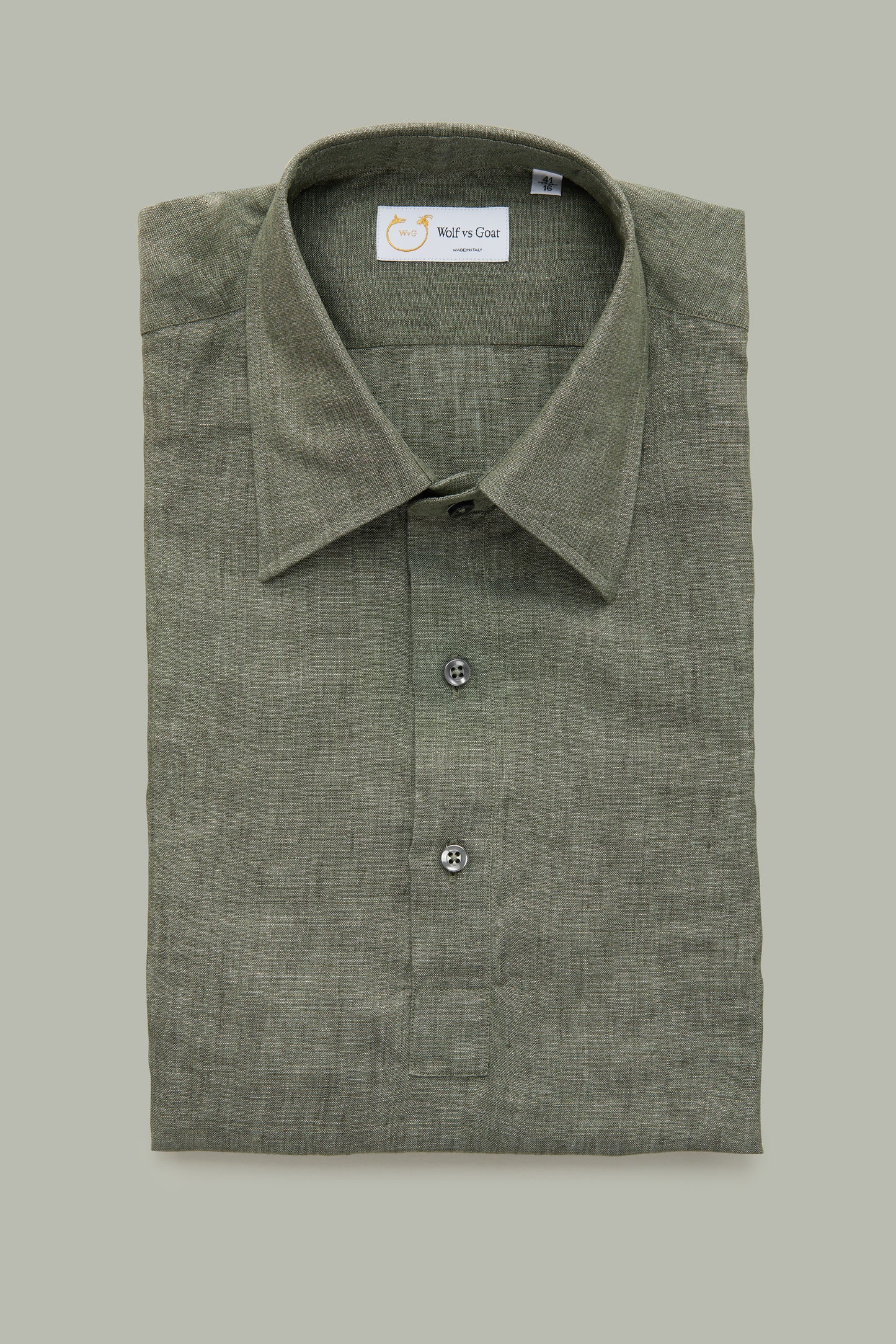 Linen Short Sleeve Pop-Over Charcoal Gray