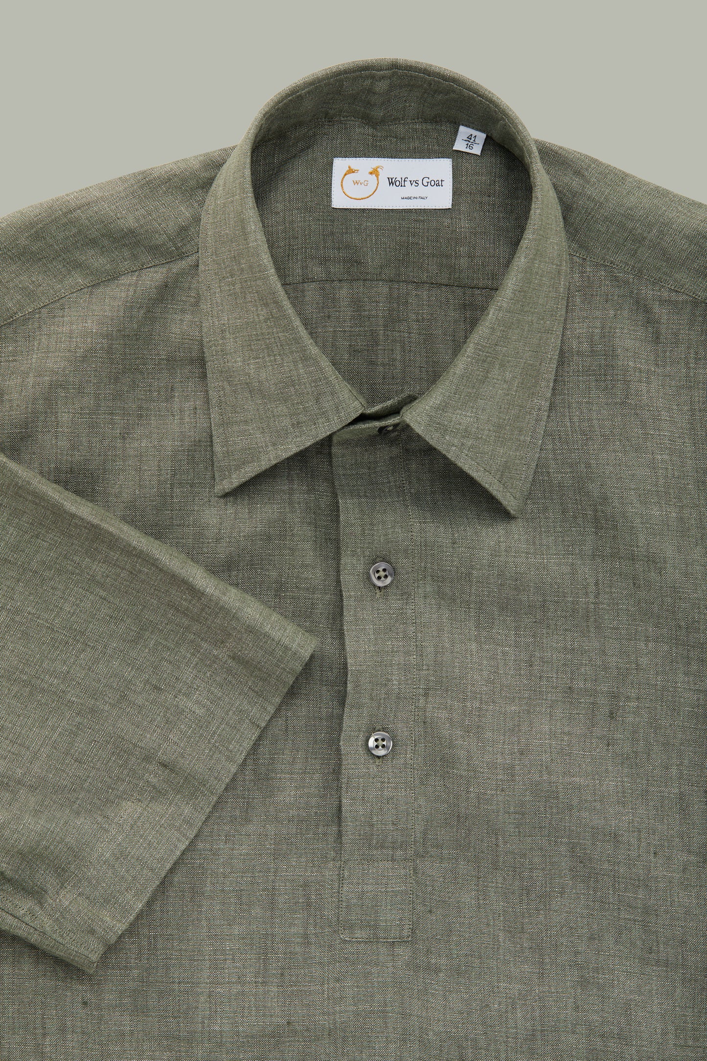 Linen Short Sleeve Pop-Over Charcoal Gray