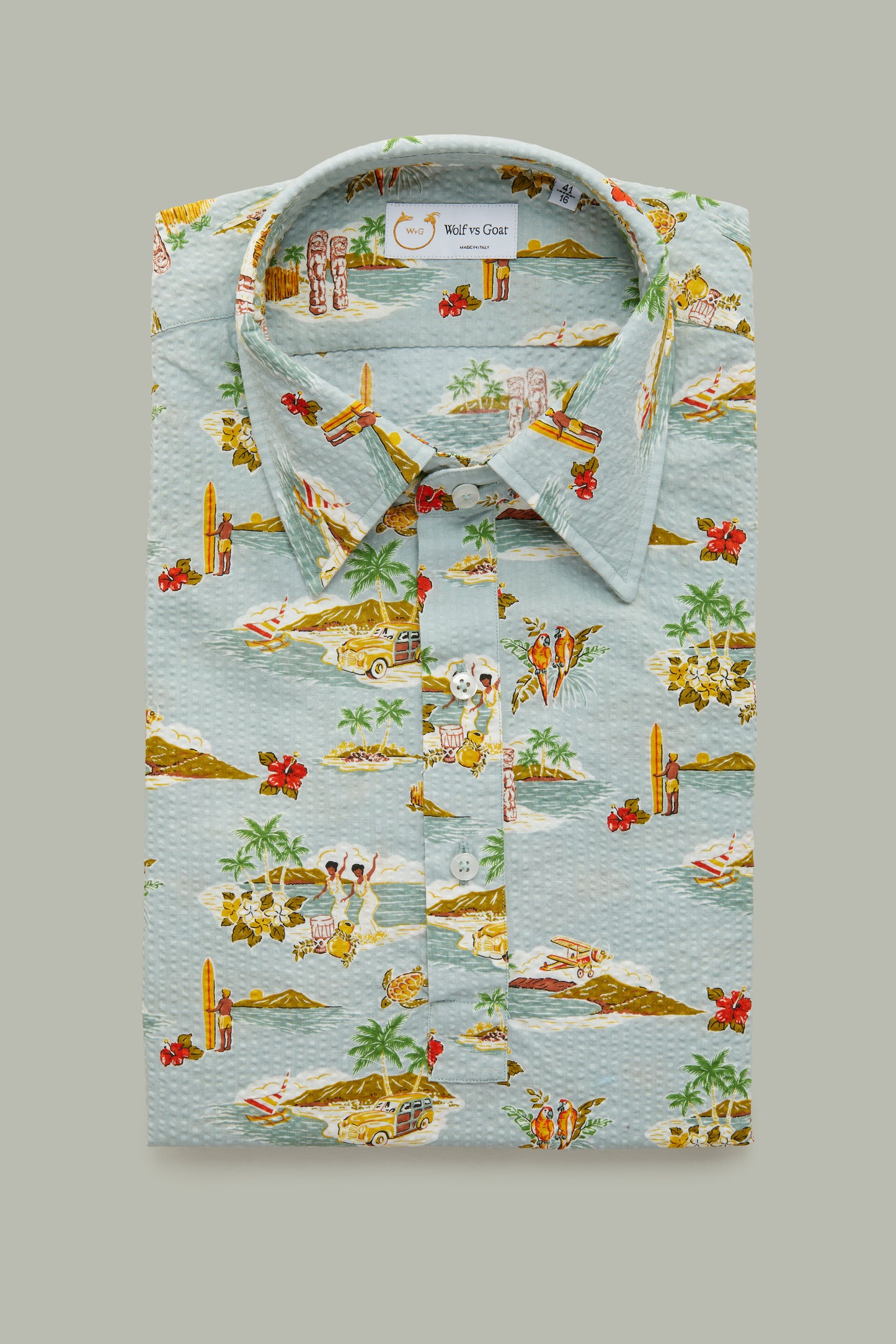 Parrots and Island Short Sleeve Pop-Over