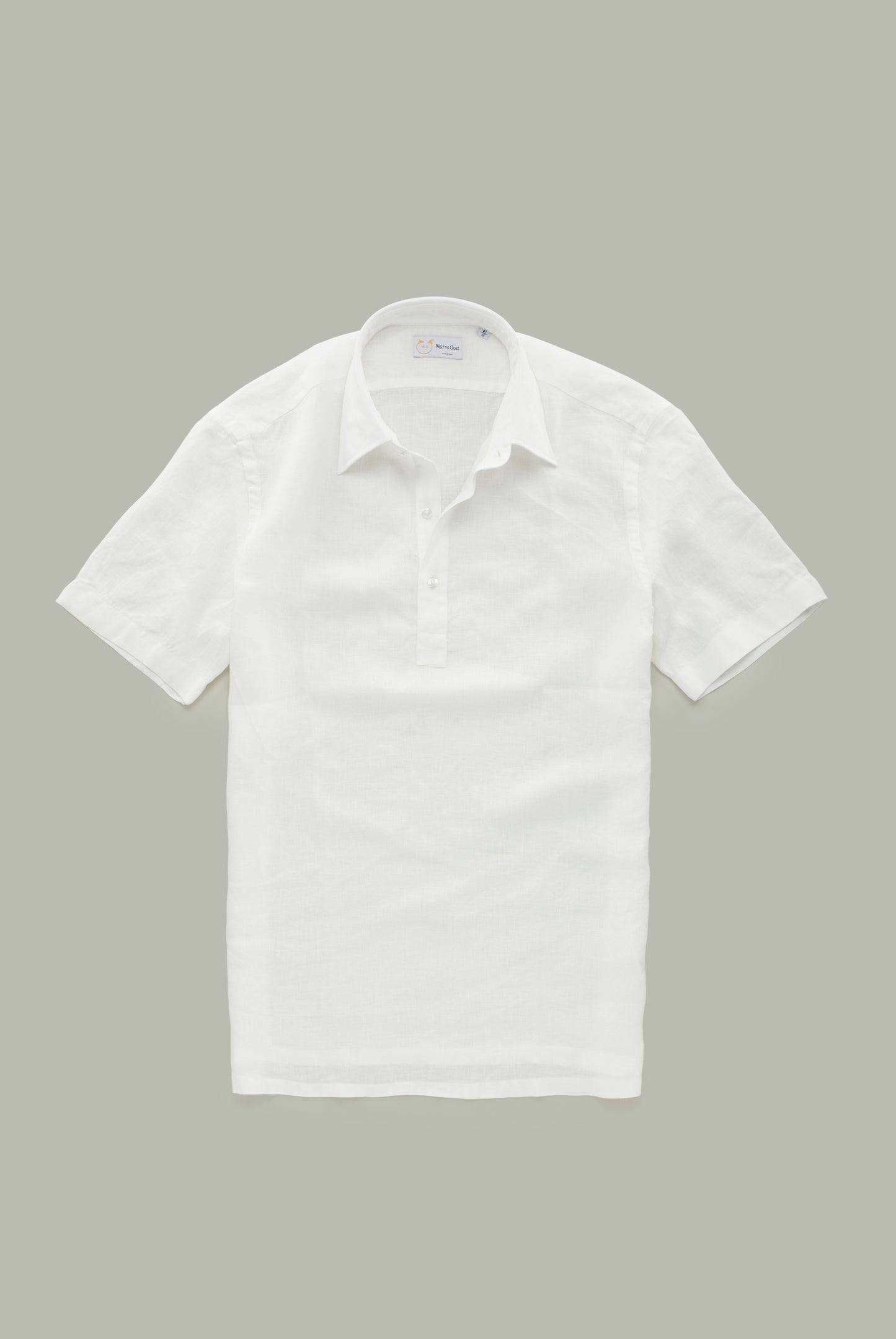 Linen Short Sleeve Pop-Over White