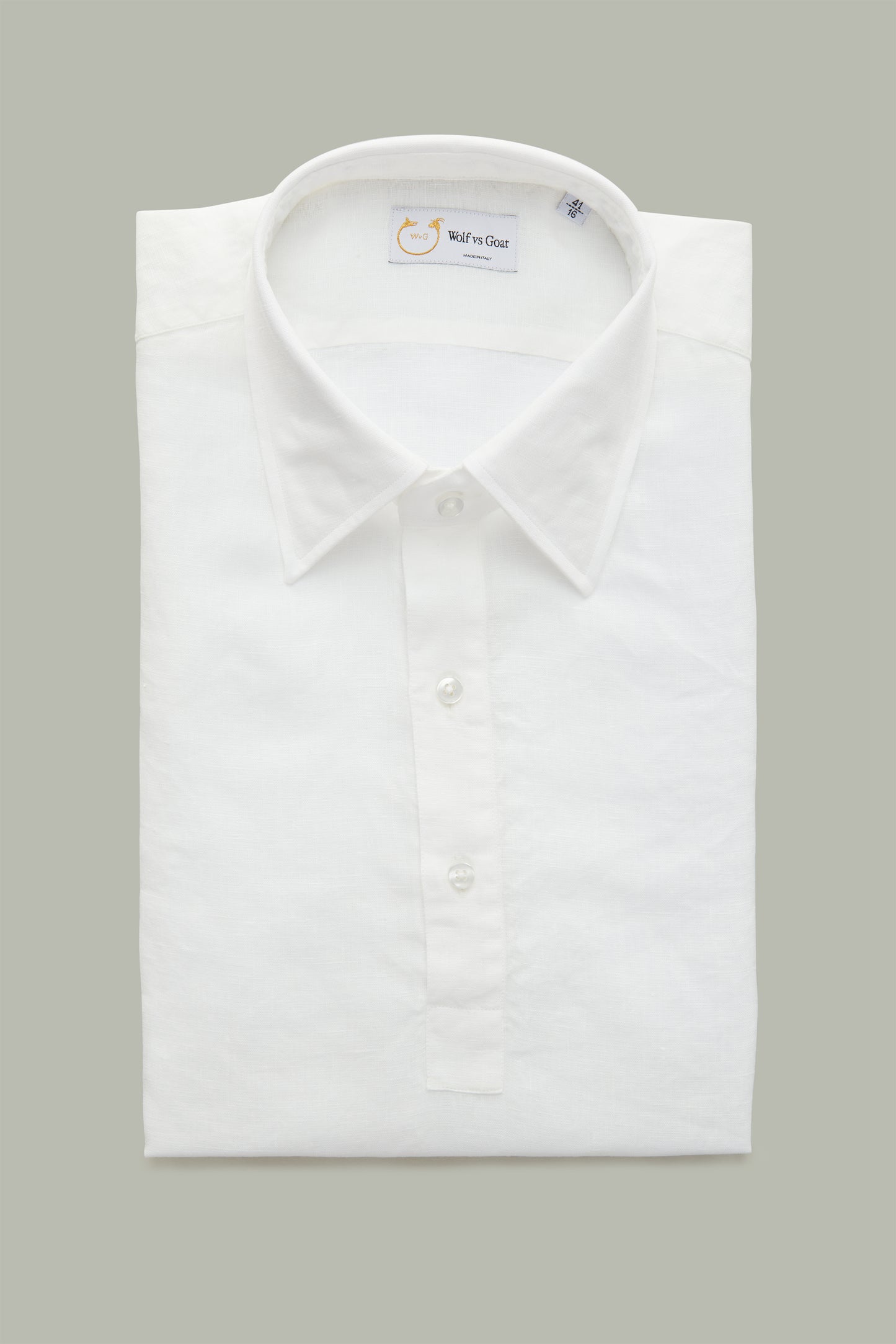 Linen Short Sleeve Pop-Over White