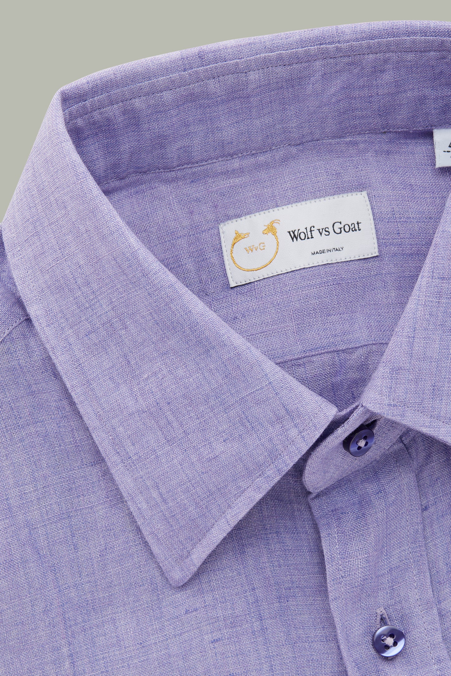 Linen Short Sleeve Regular Button Up Purple