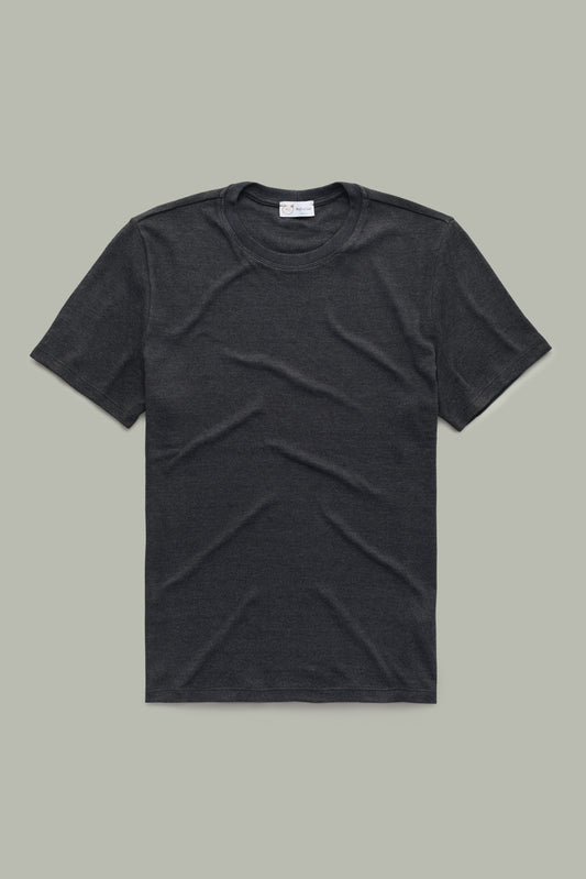 Domitian Piccolo Short Sleeve Crew Black Pieced Dyed