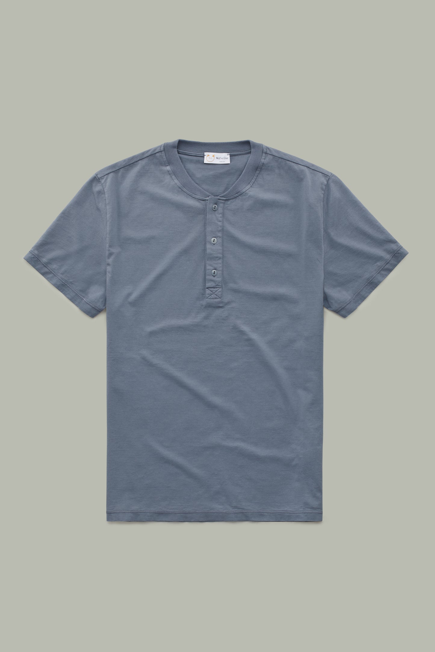 Supima Cotton Short Sleeve Henley Grisaille