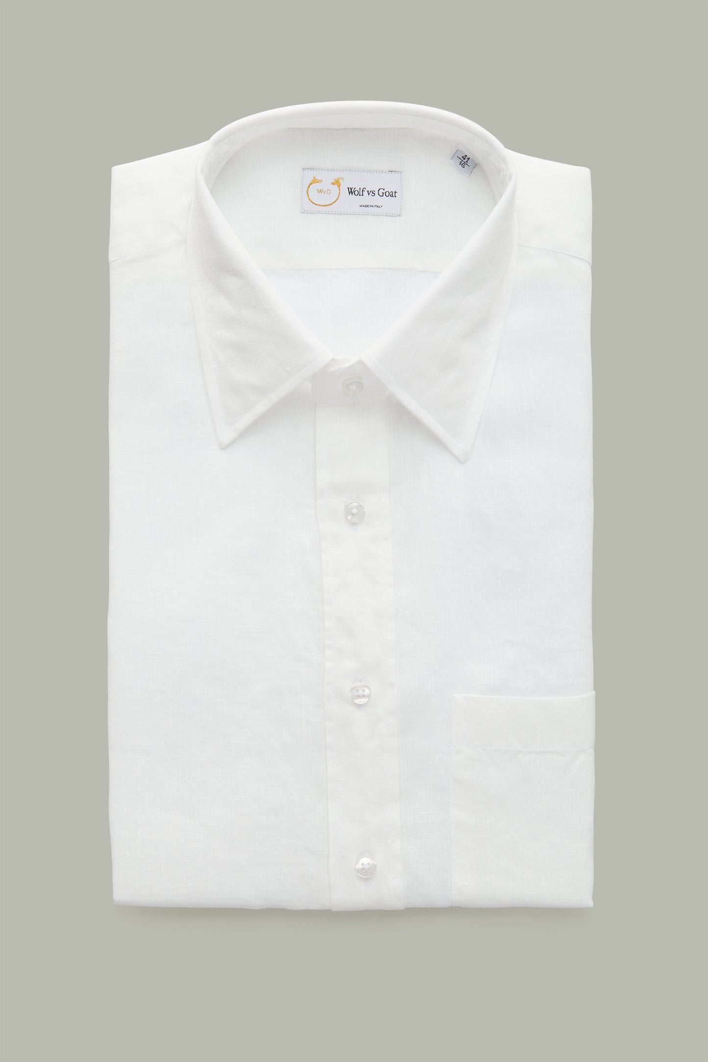 Linen Short Sleeve Regular Button Up White