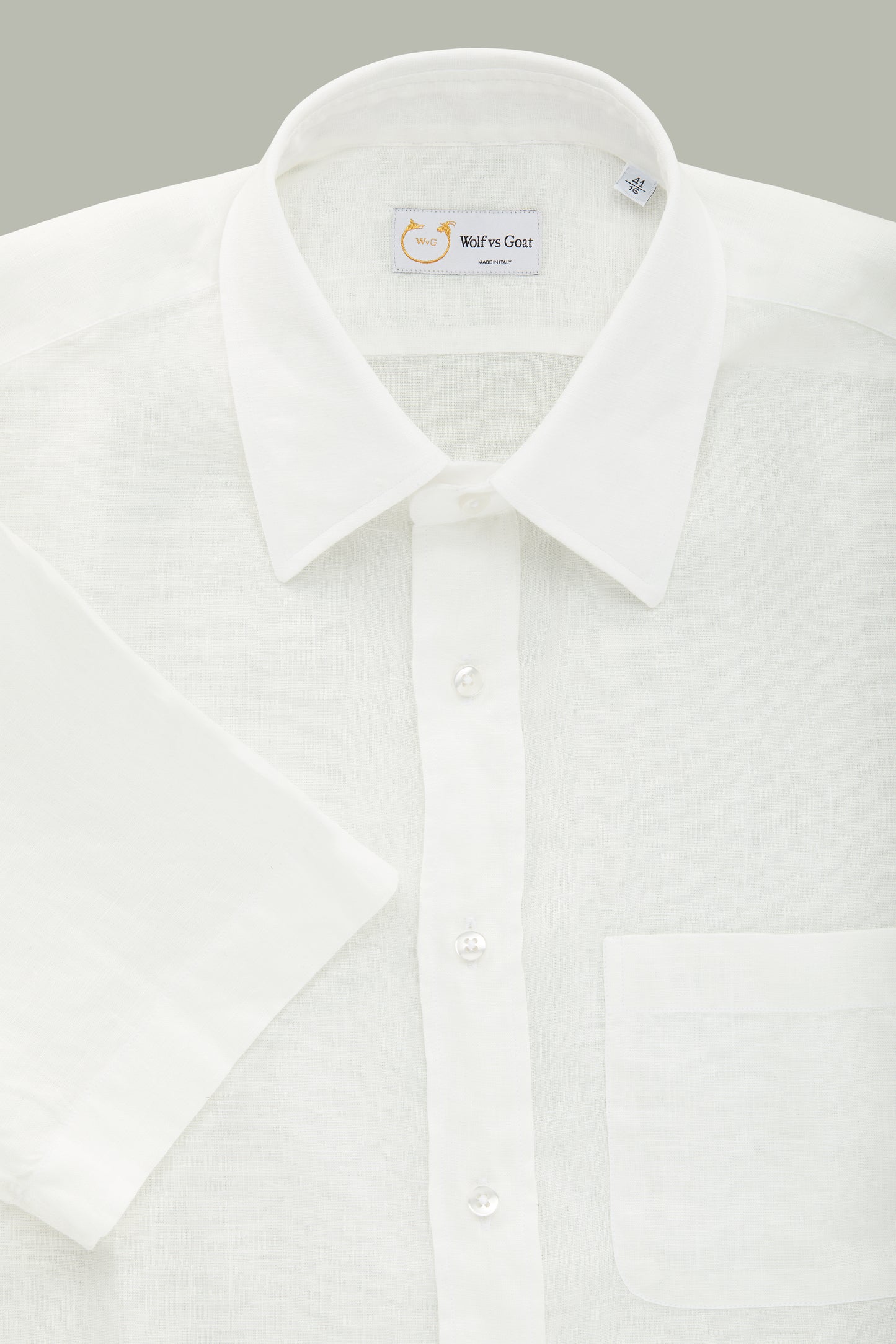 Linen Short Sleeve Regular Button Up White