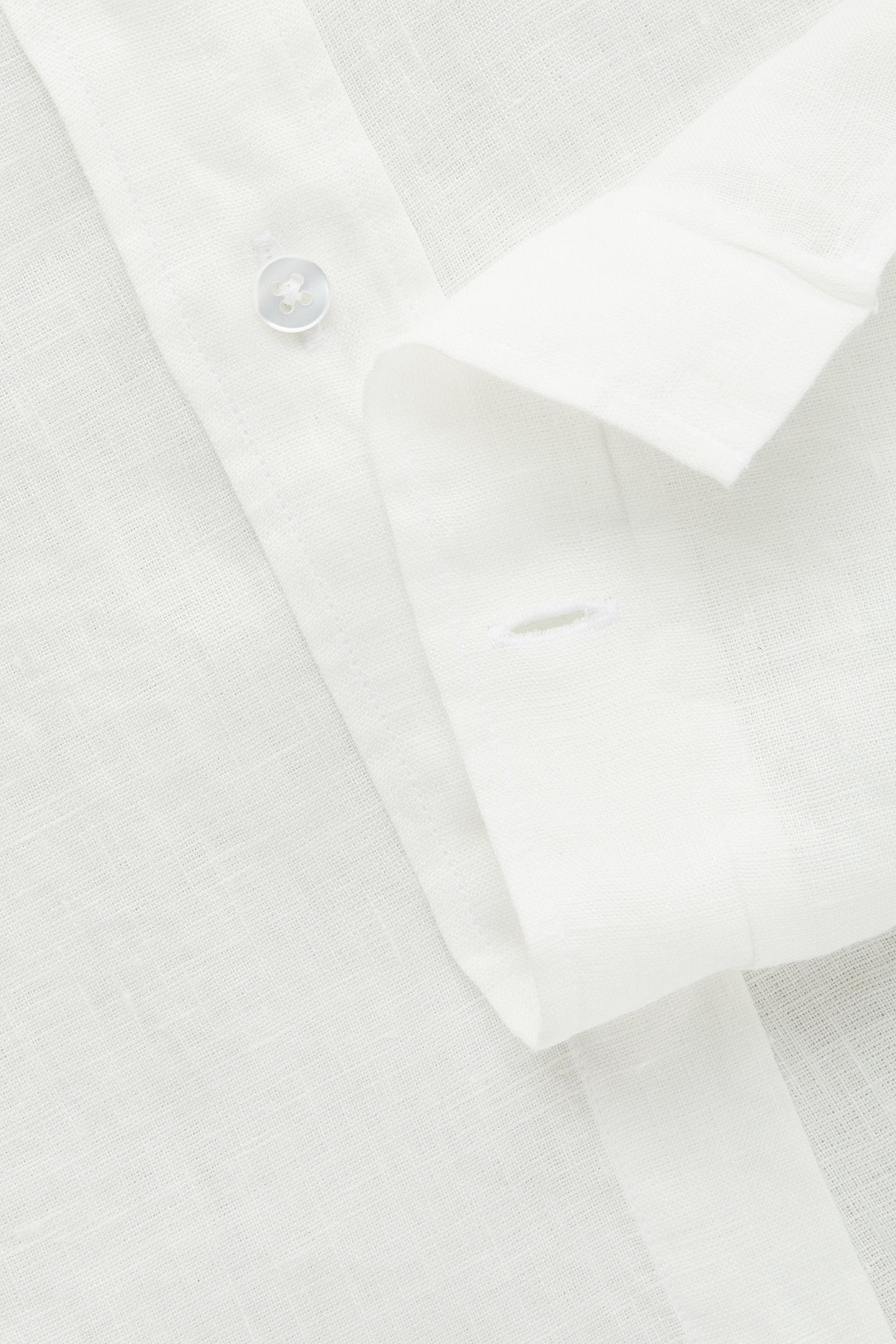 Linen Short Sleeve Regular Button Up White