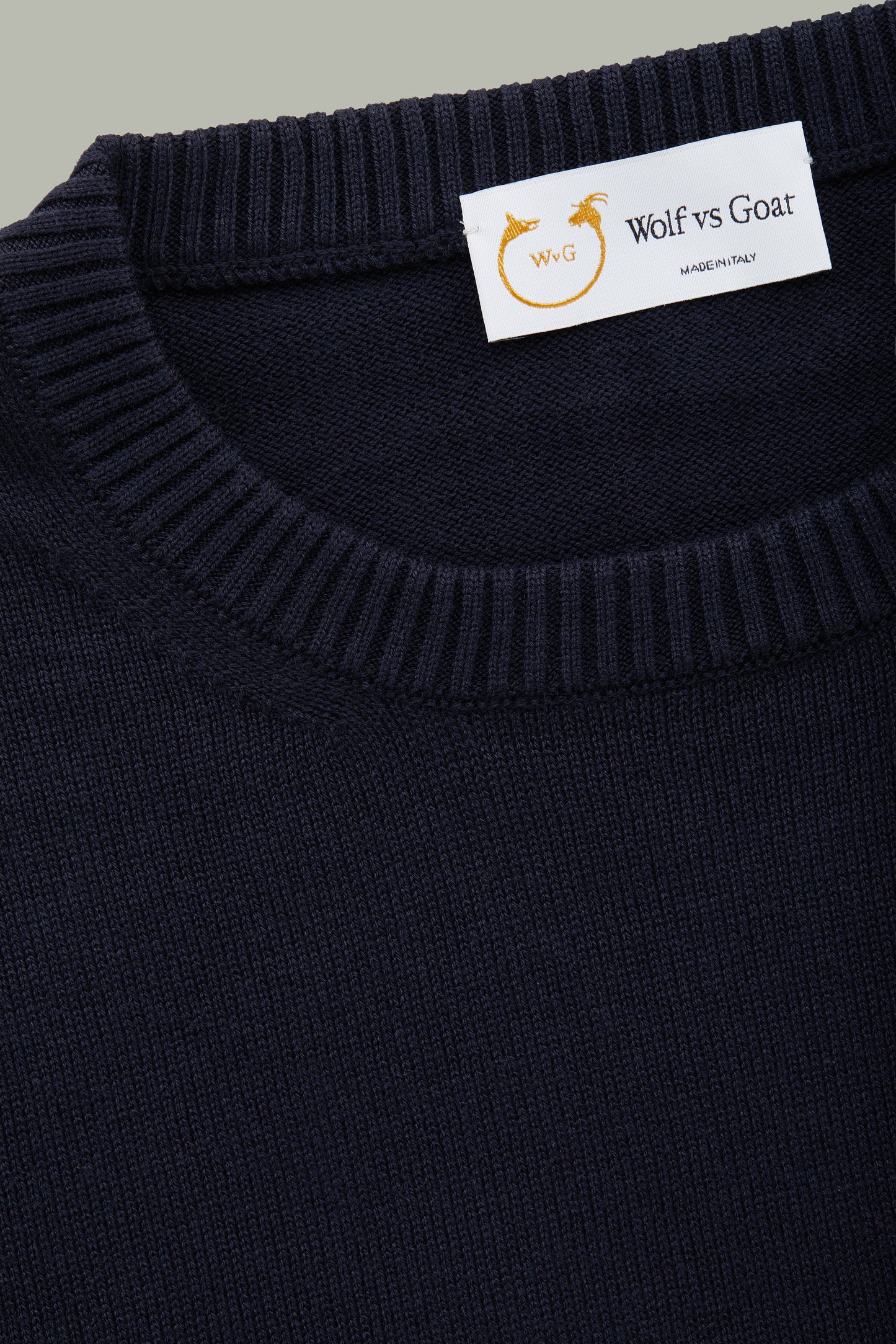 Long Sleeve Crew Neck Bamboo Cotton Cashmere Blend Knitted Sweater Navy