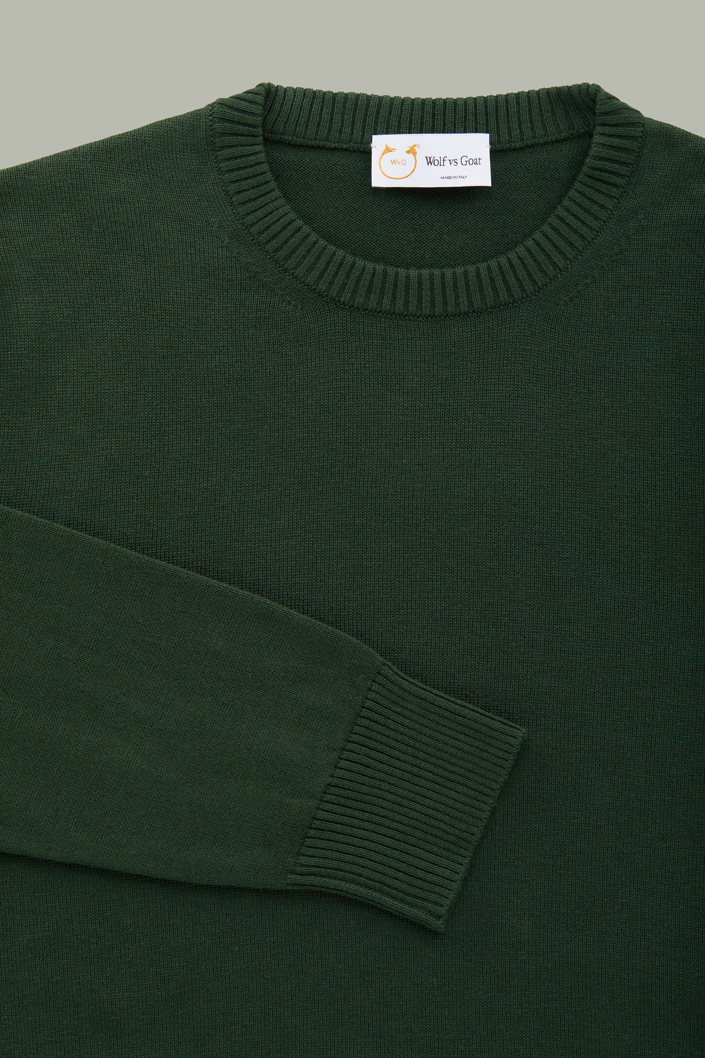 Long Sleeve Crew Neck Bamboo Cotton Cashmere Blend Knitted Sweater Green
