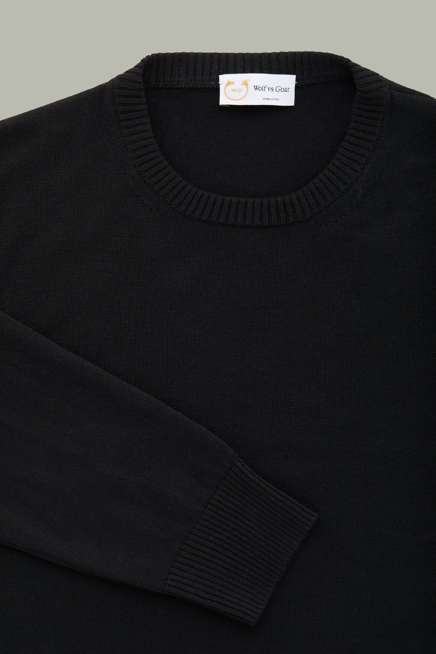 Long Sleeve Crew Neck Bamboo Cashmere Sweater Black