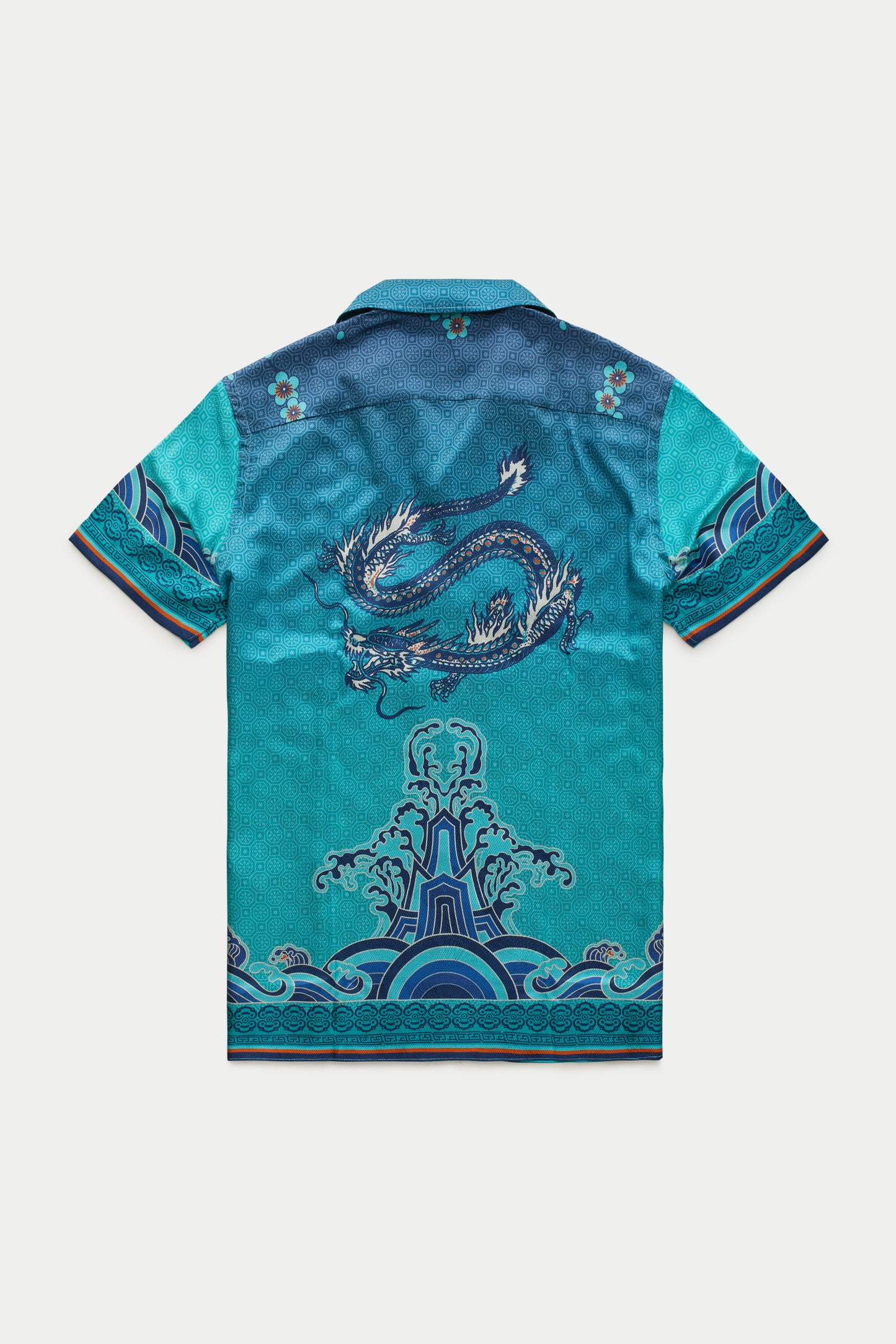 Silk Bowling Shirt Dragon Print