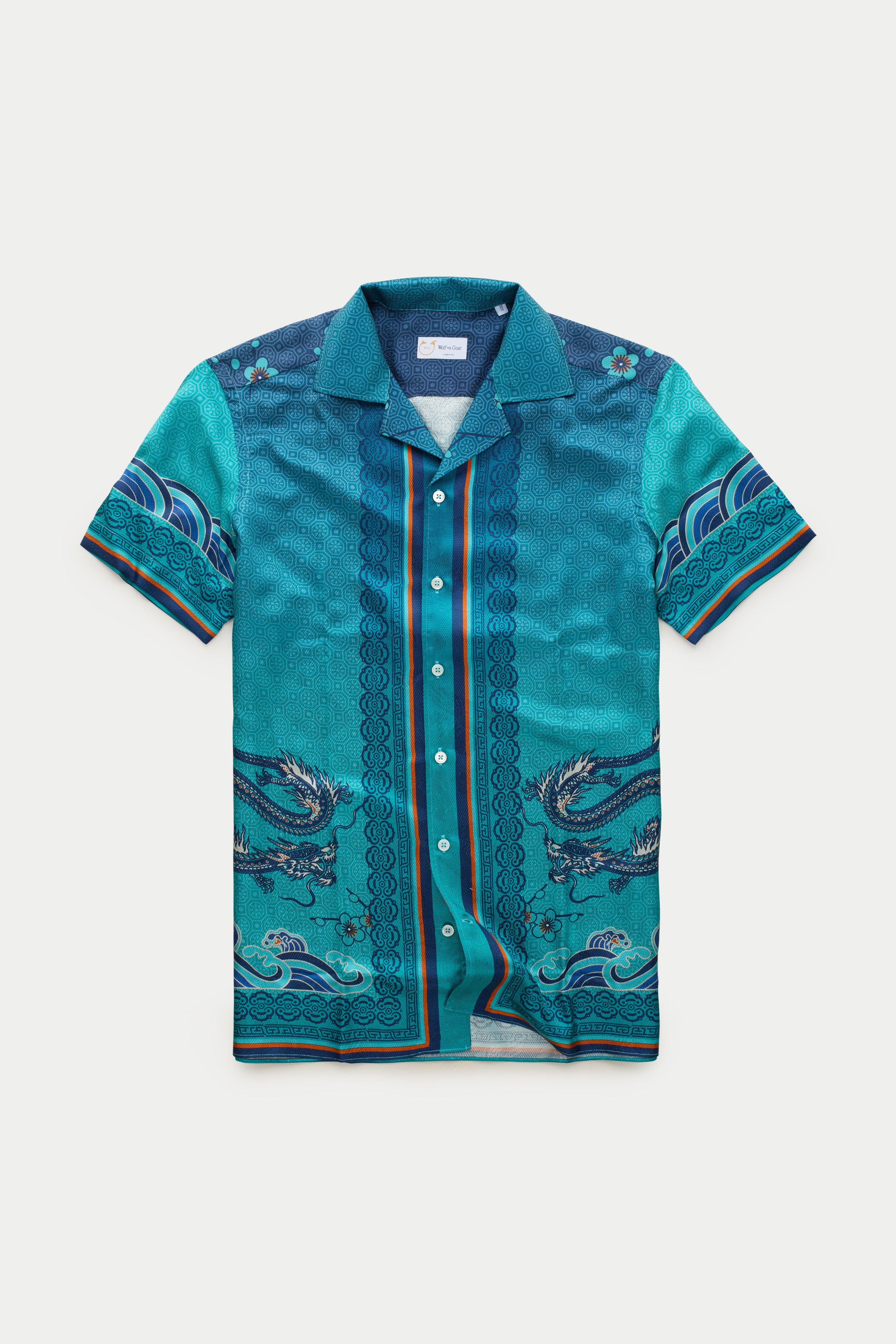 Silk Bowling Shirt Dragon Print – Wolf vs Goat