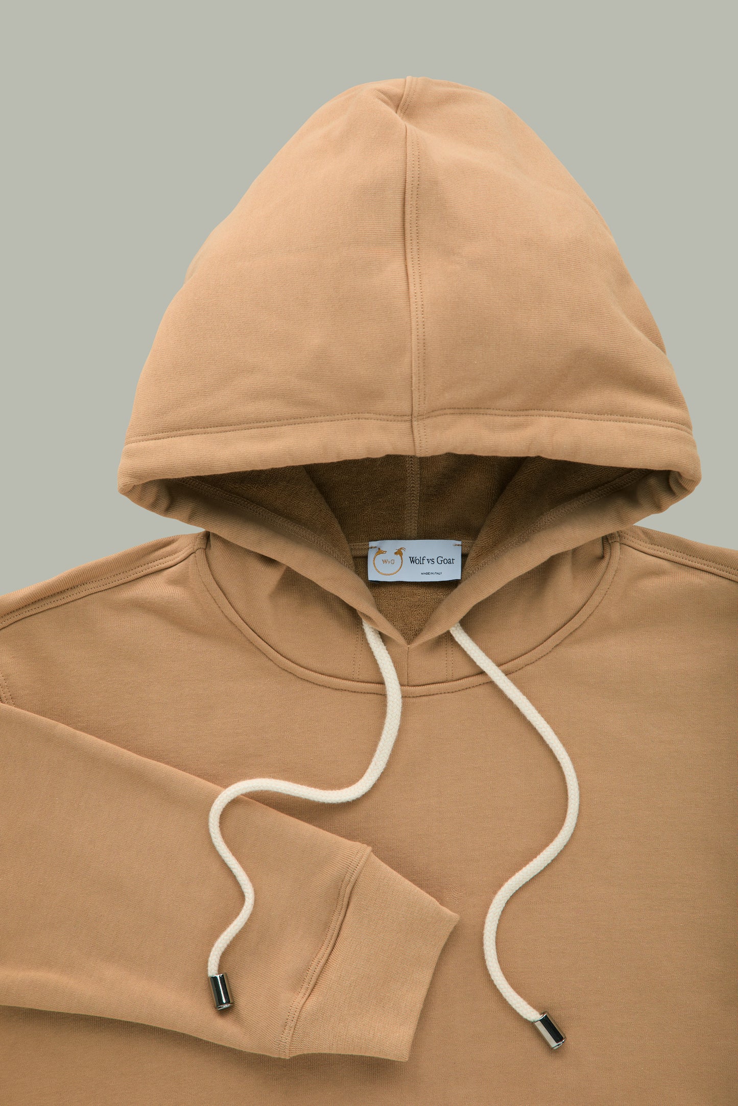 Cotton Cashmere Long Sleeve Hoodie Caramel