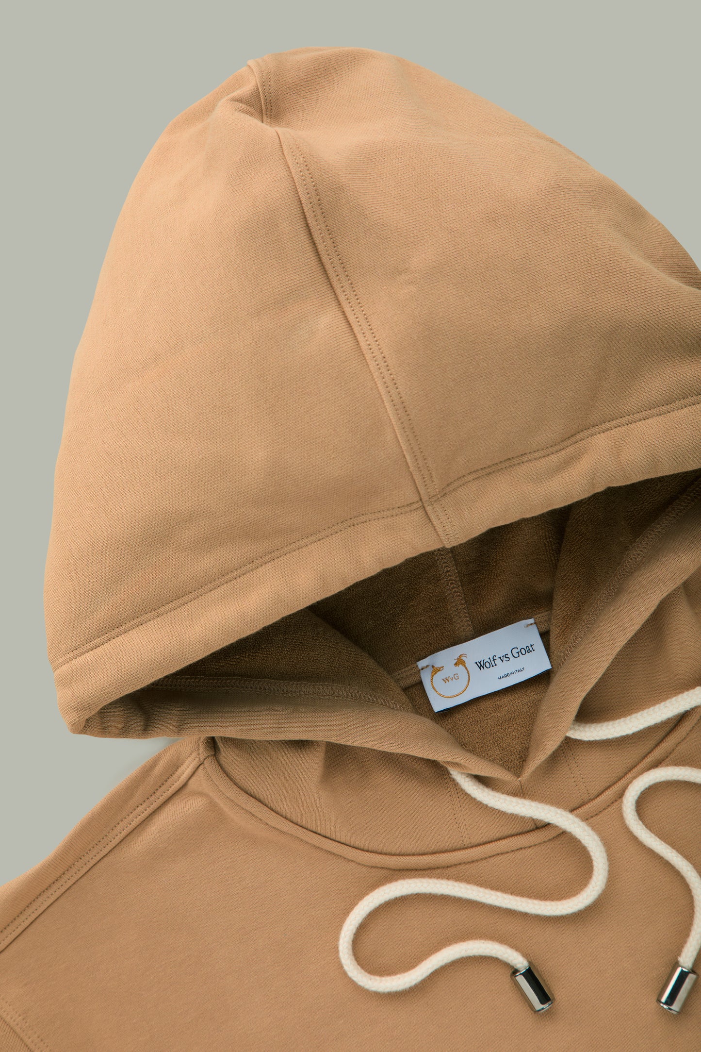 Cotton Cashmere Long Sleeve Hoodie Caramel