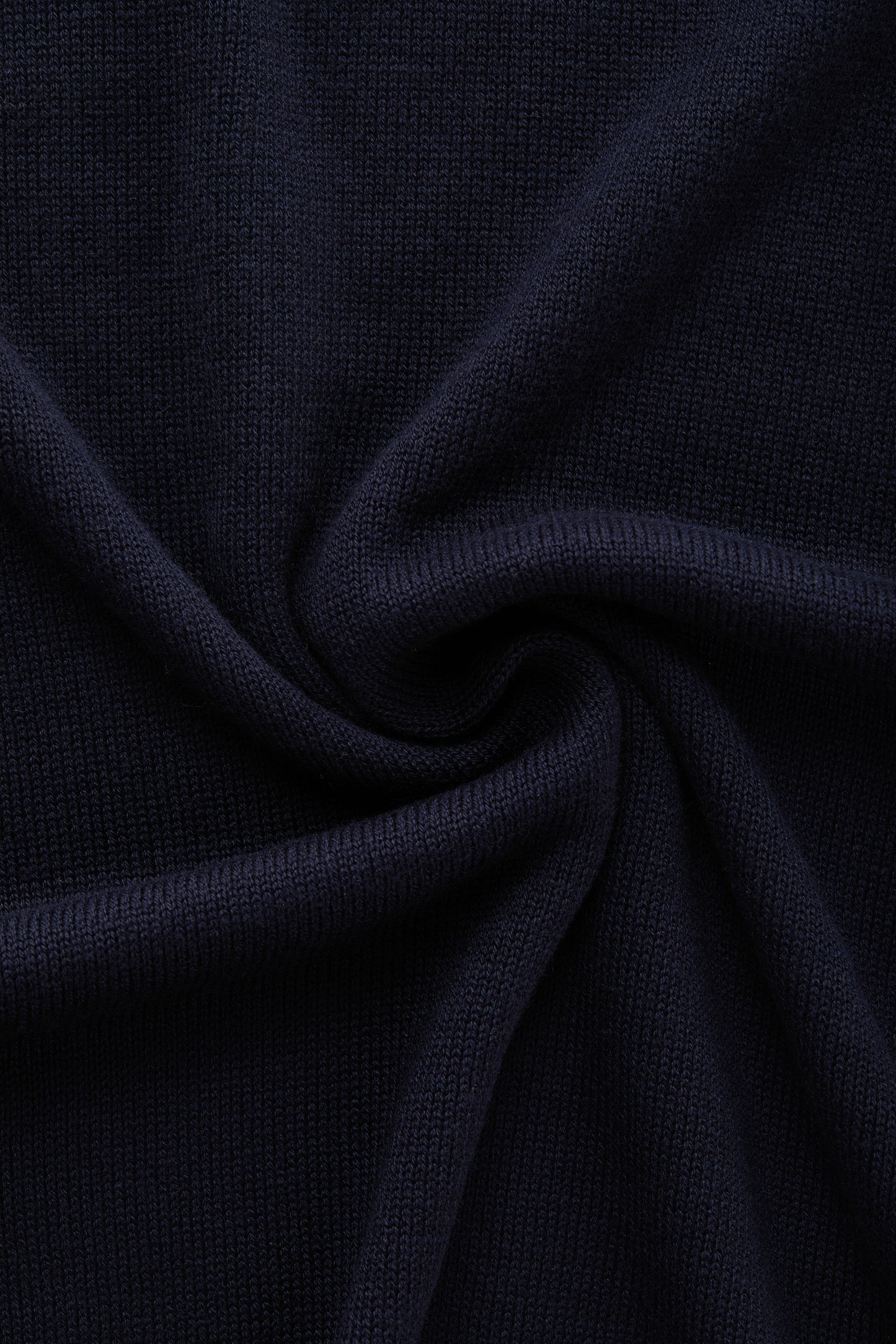 Long Sleeve Bamboo Cotton Cashmere Blend Knitted Polo Navy