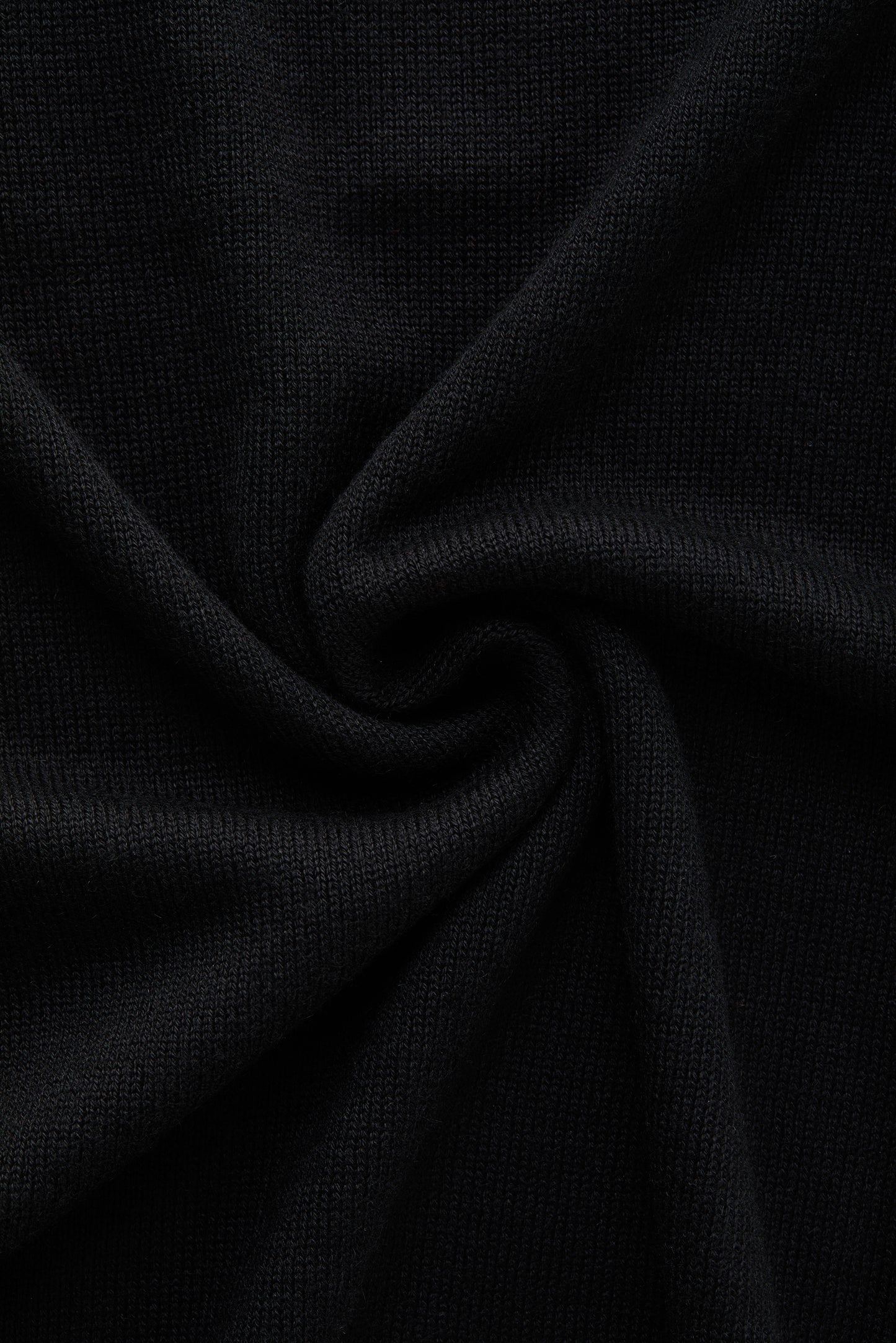 Long Sleeve Bamboo Cashmere Blend Knitted Polo Black