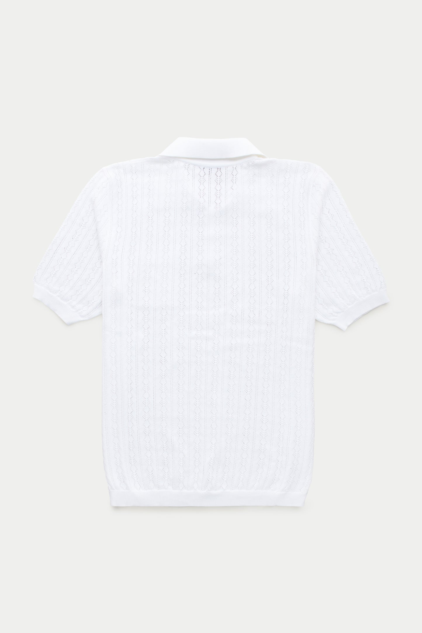 Short Sleeve Cotton Knitted Brera Polo White