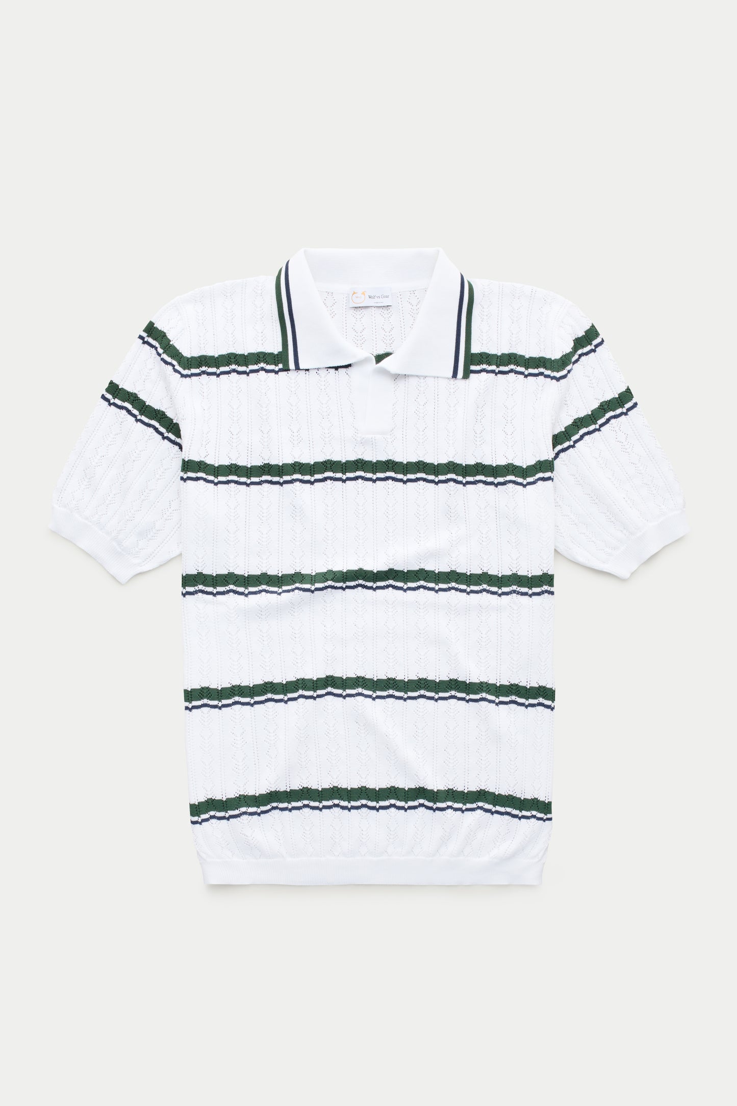 Short Sleeve Cotton Knitted Brera Johnny Collar Polo Multistripes